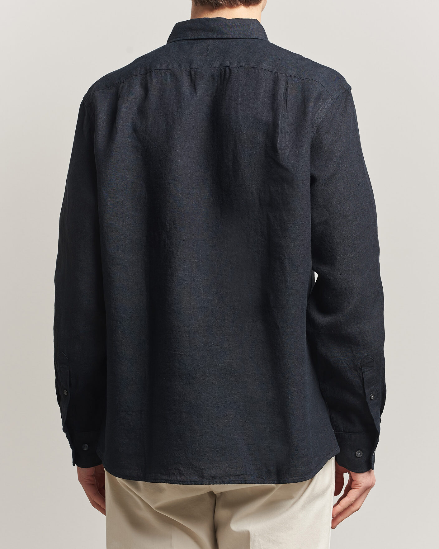 Hombres | Camisas | Charles Tyrwhitt | Pure Linen Slim Fit Shirt Black