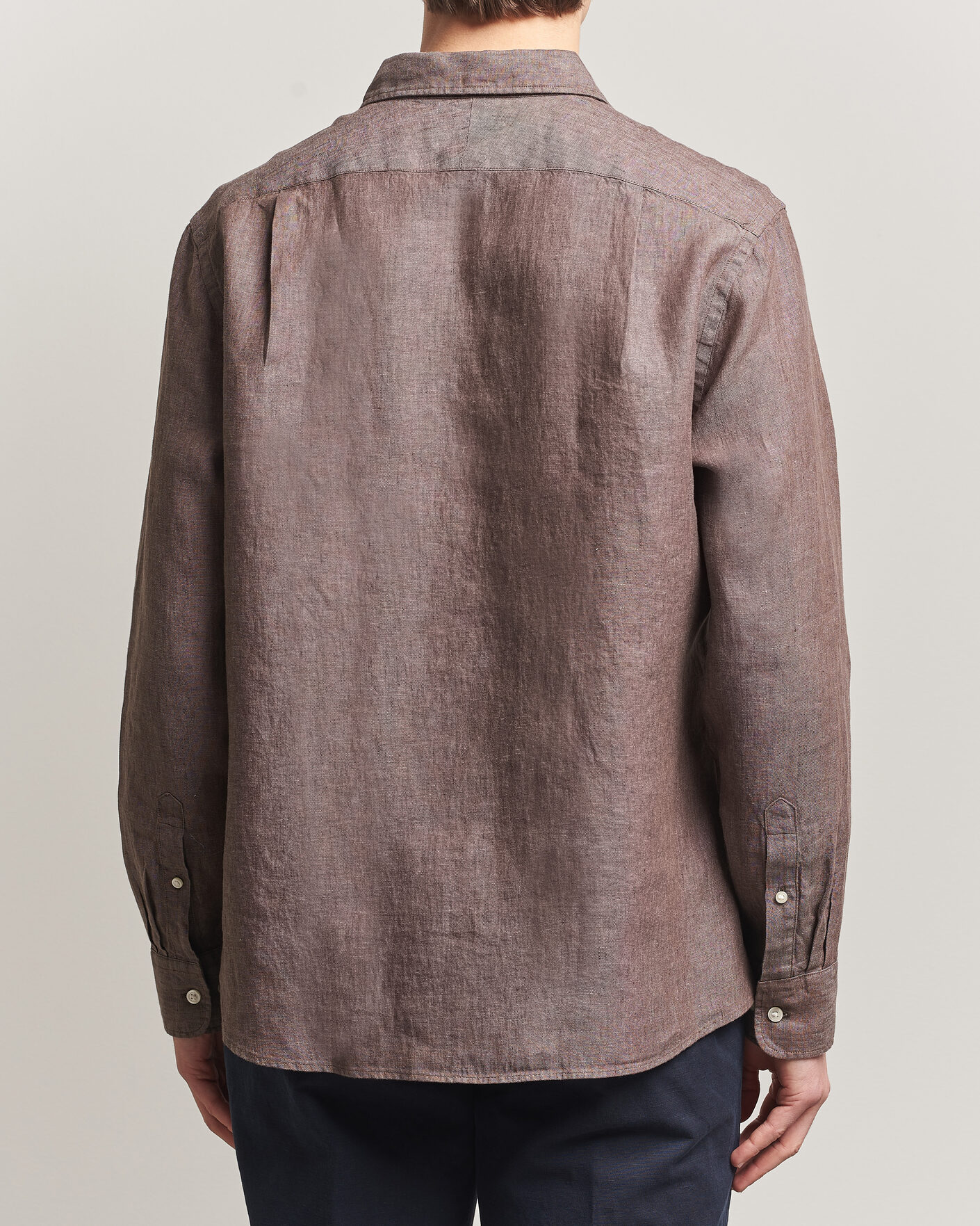 Hombres | Camisas | Charles Tyrwhitt | Pure Linen Slim Fit Shirt Mocha