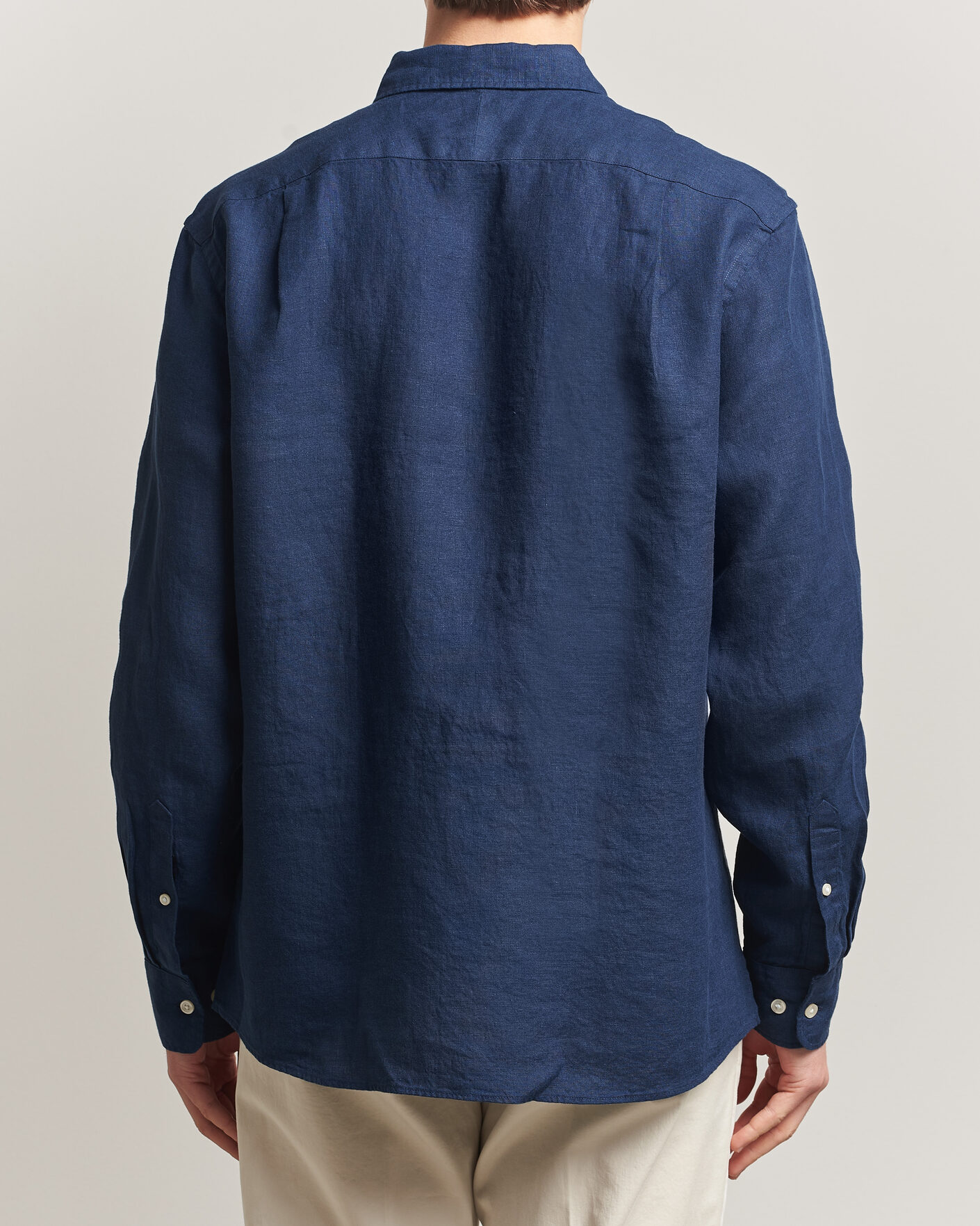 Hombres | Camisas | Charles Tyrwhitt | Pure Linen Slim Fit Shirt Navy