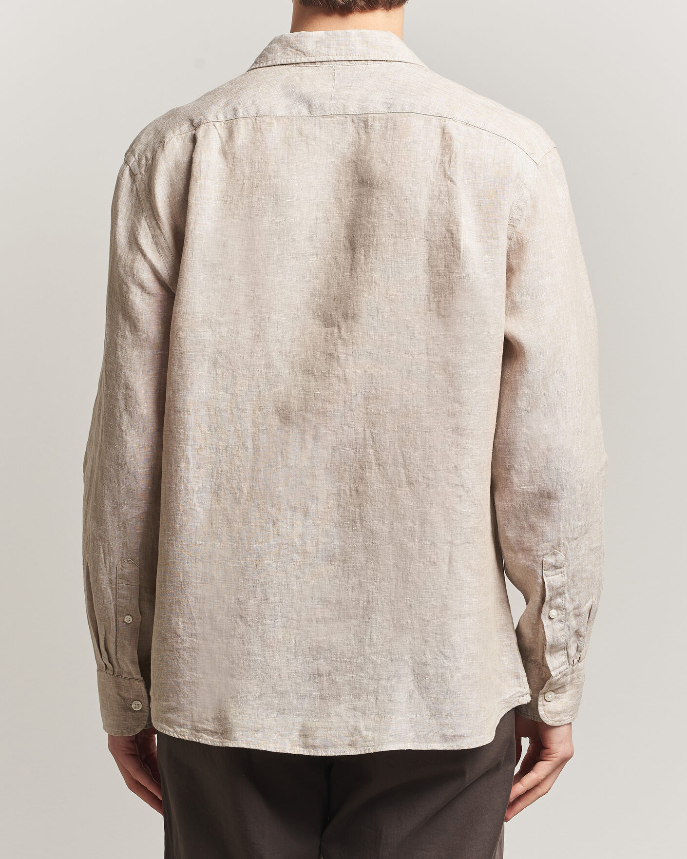 Hombres | Camisas | Charles Tyrwhitt | Pure Linen Slim Fit Shirt Oatmeal