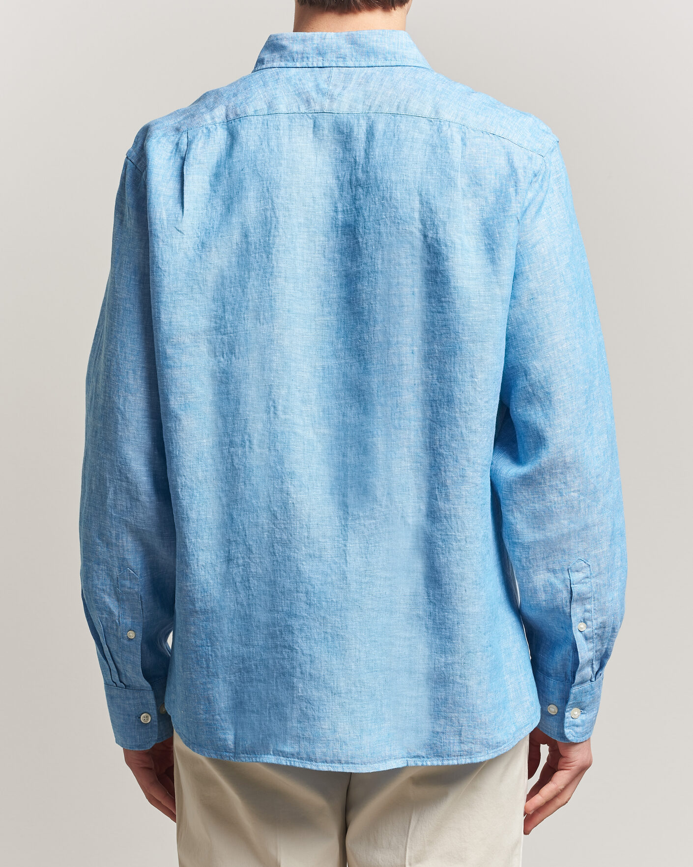 Hombres | Camisas | Charles Tyrwhitt | Pure Linen Slim Fit Shirt Ocean Blue