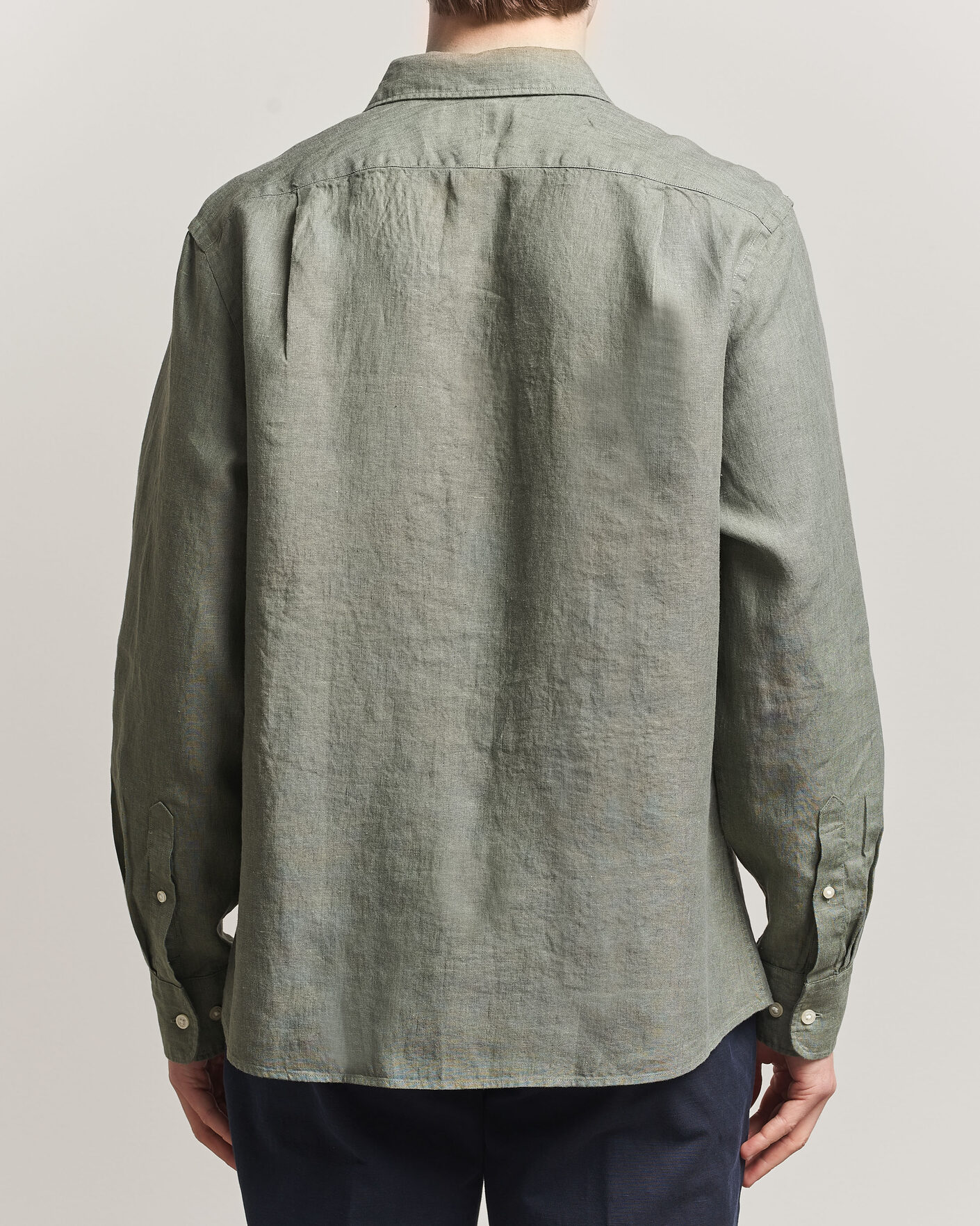 Hombres | Camisas | Charles Tyrwhitt | Pure Linen Slim Fit Shirt Olive Green