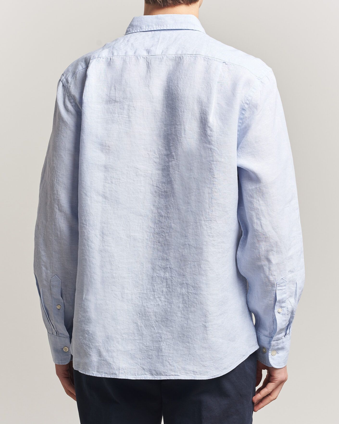 Hombres | Camisas | Charles Tyrwhitt | Pure Linen Slim Fit Shirt Sky Blue