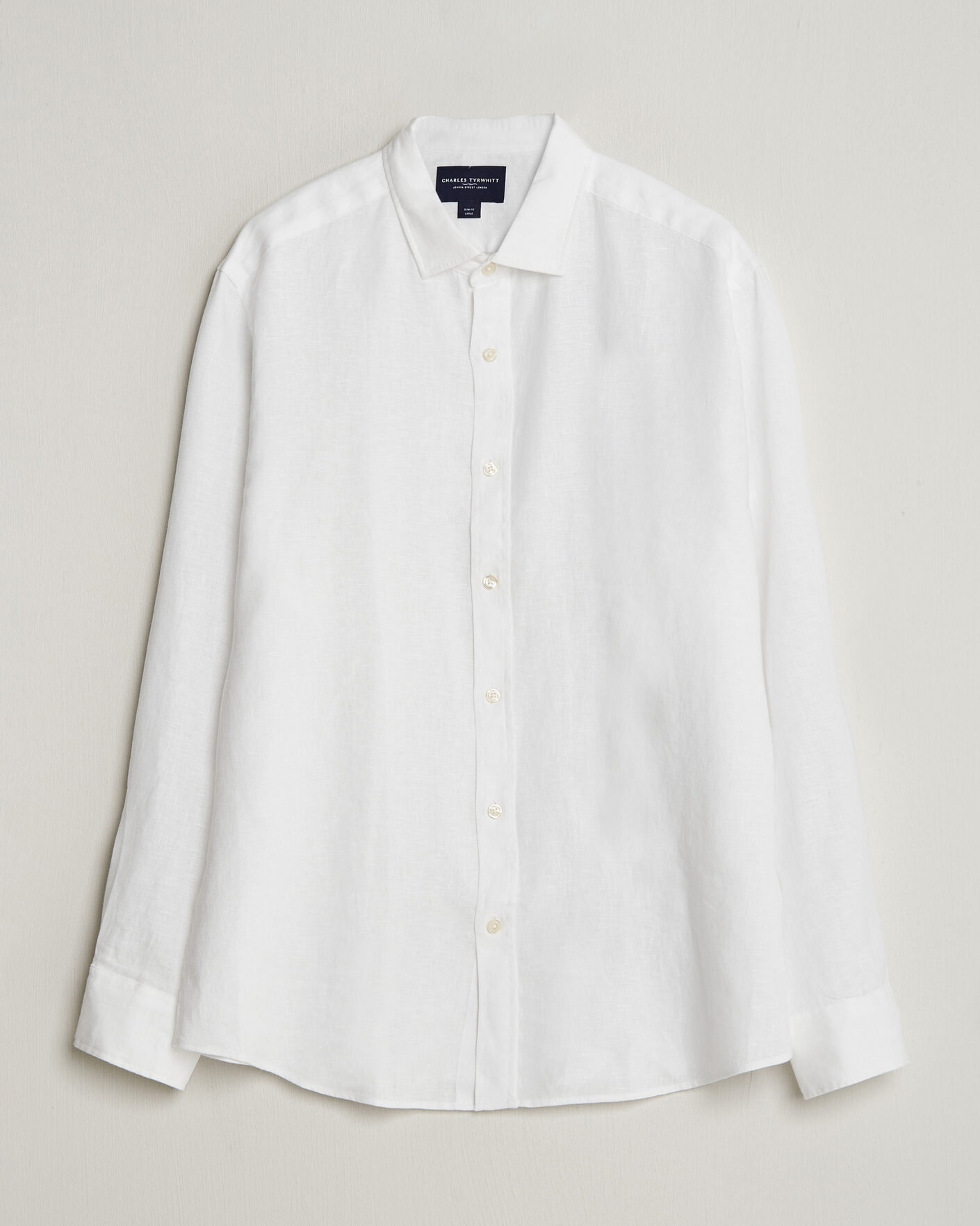 Hombres | Camisas | Charles Tyrwhitt | Pure Linen Slim Fit Shirt White