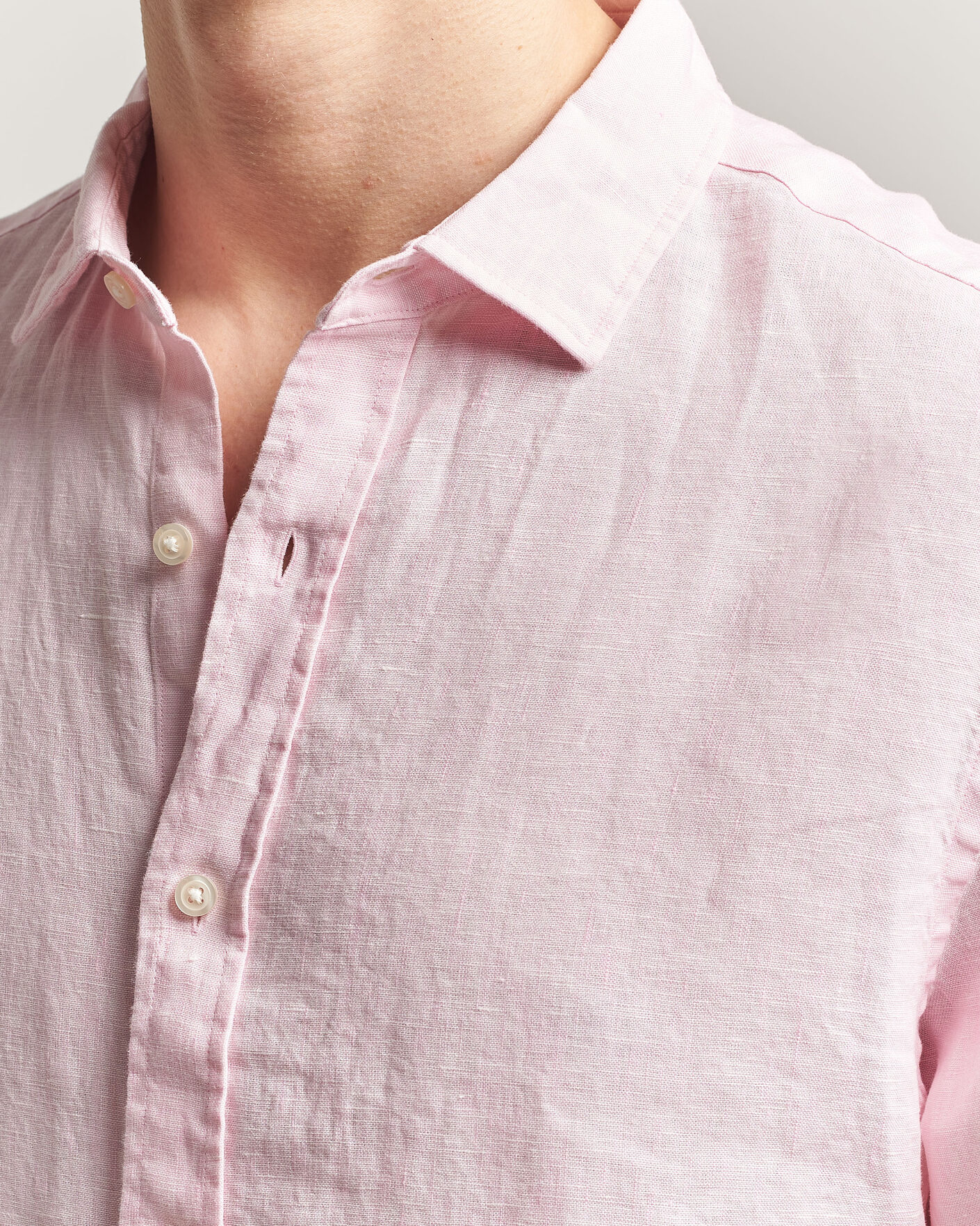 Hombres | Camisas | Charles Tyrwhitt | Pure Linen Slim Fit Shirt Pink