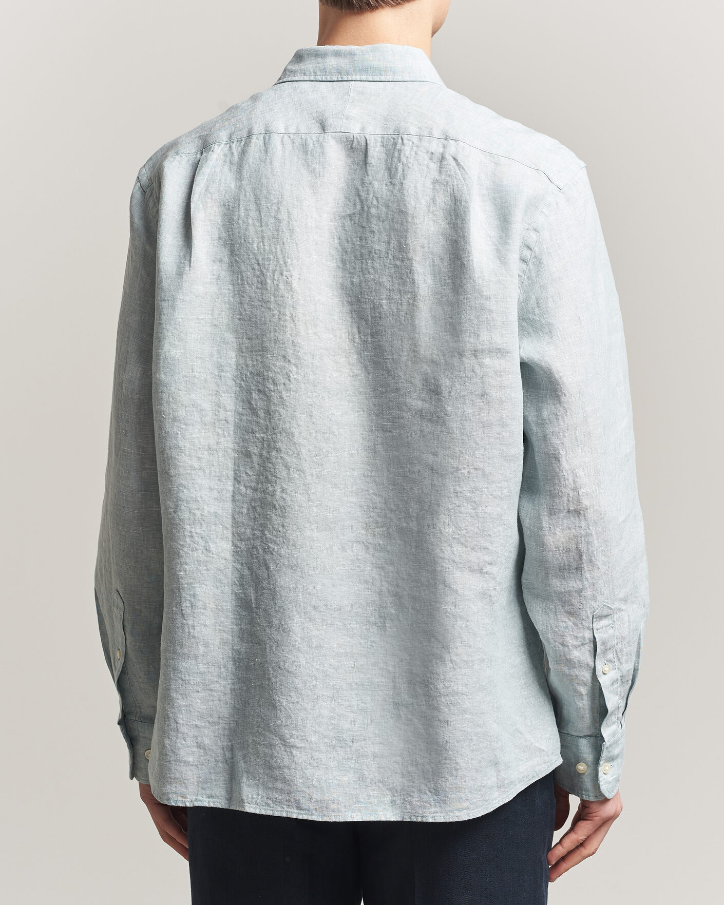 Hombres | Camisas | Charles Tyrwhitt | Pure Linen Slim Fit Shirt Pale Teal Green