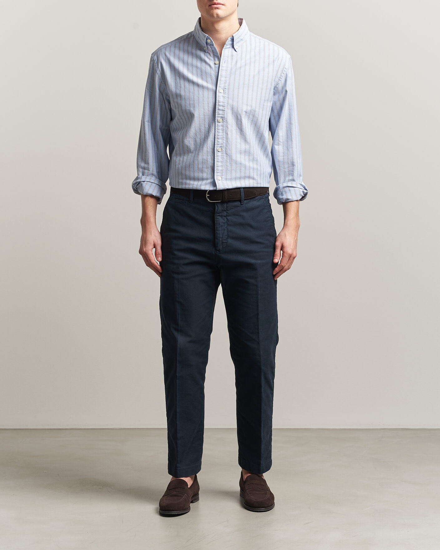 Hombres | Camisas | Charles Tyrwhitt | Button Down Stretch Oxford Shirt Blue