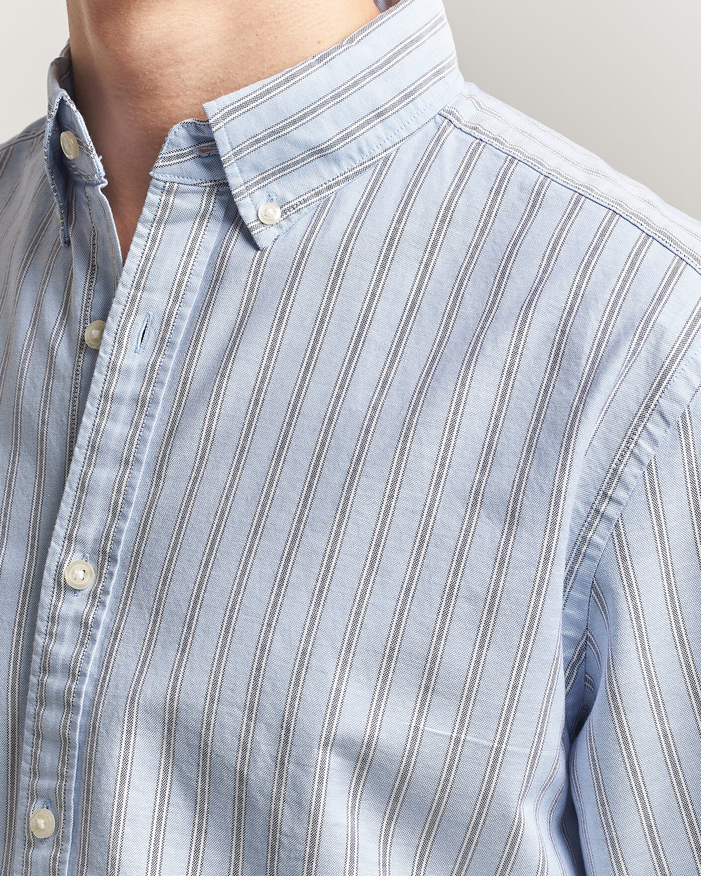 Hombres | Camisas | Charles Tyrwhitt | Button Down Stretch Oxford Shirt Blue