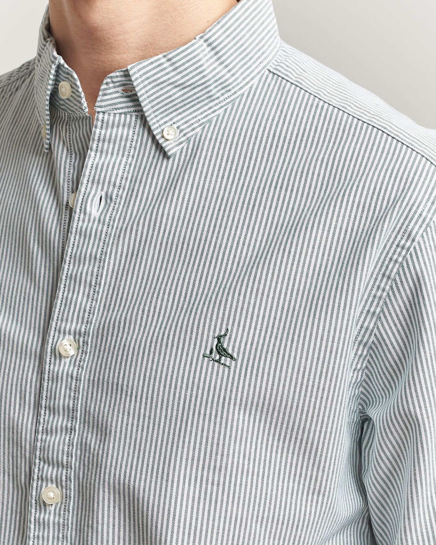 Hombres | Camisas | Charles Tyrwhitt | Button Down Stretch Oxford Shirt Green/White