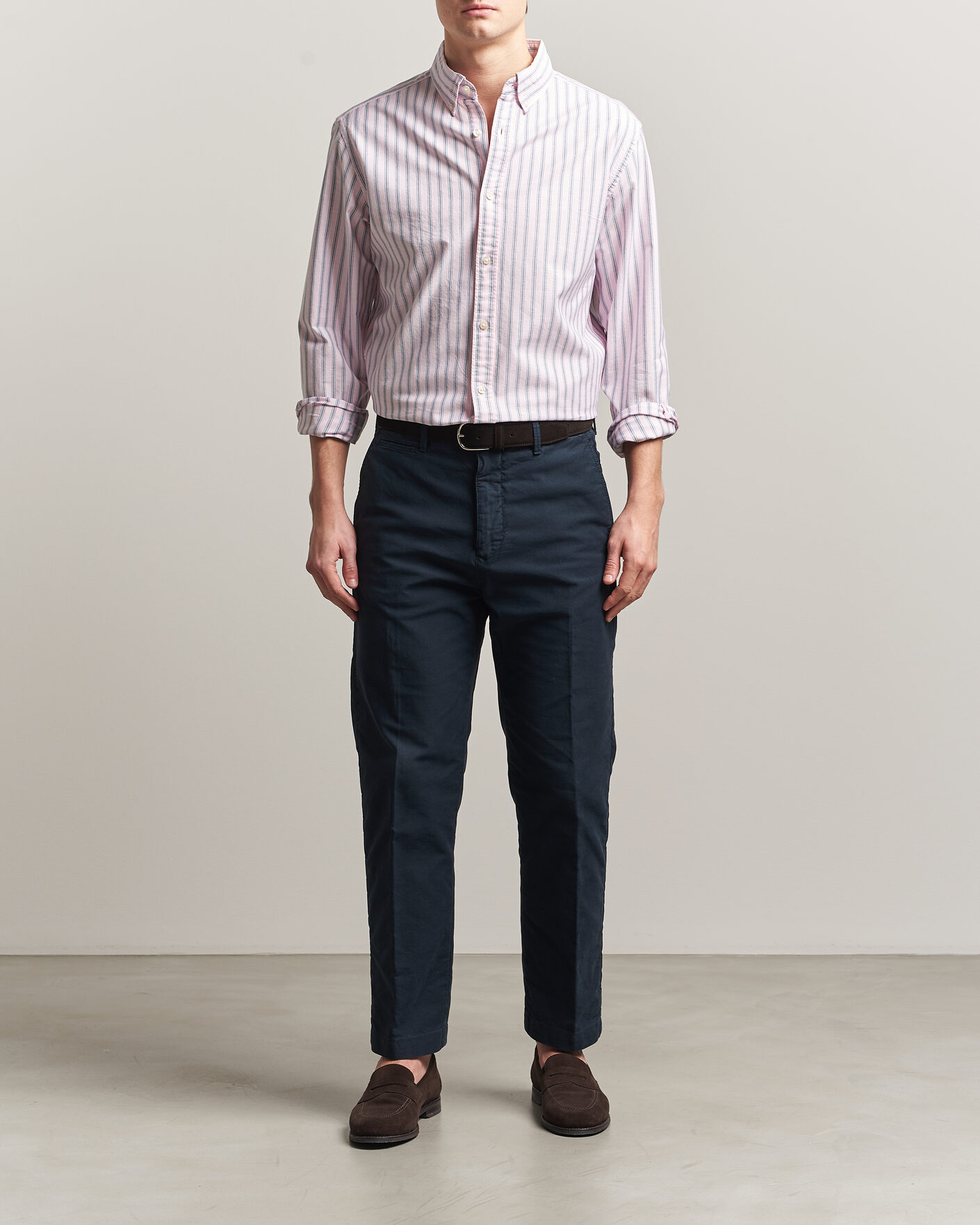 Hombres | Camisas | Charles Tyrwhitt | Button Down Stretch Oxford Shirt Light Pink