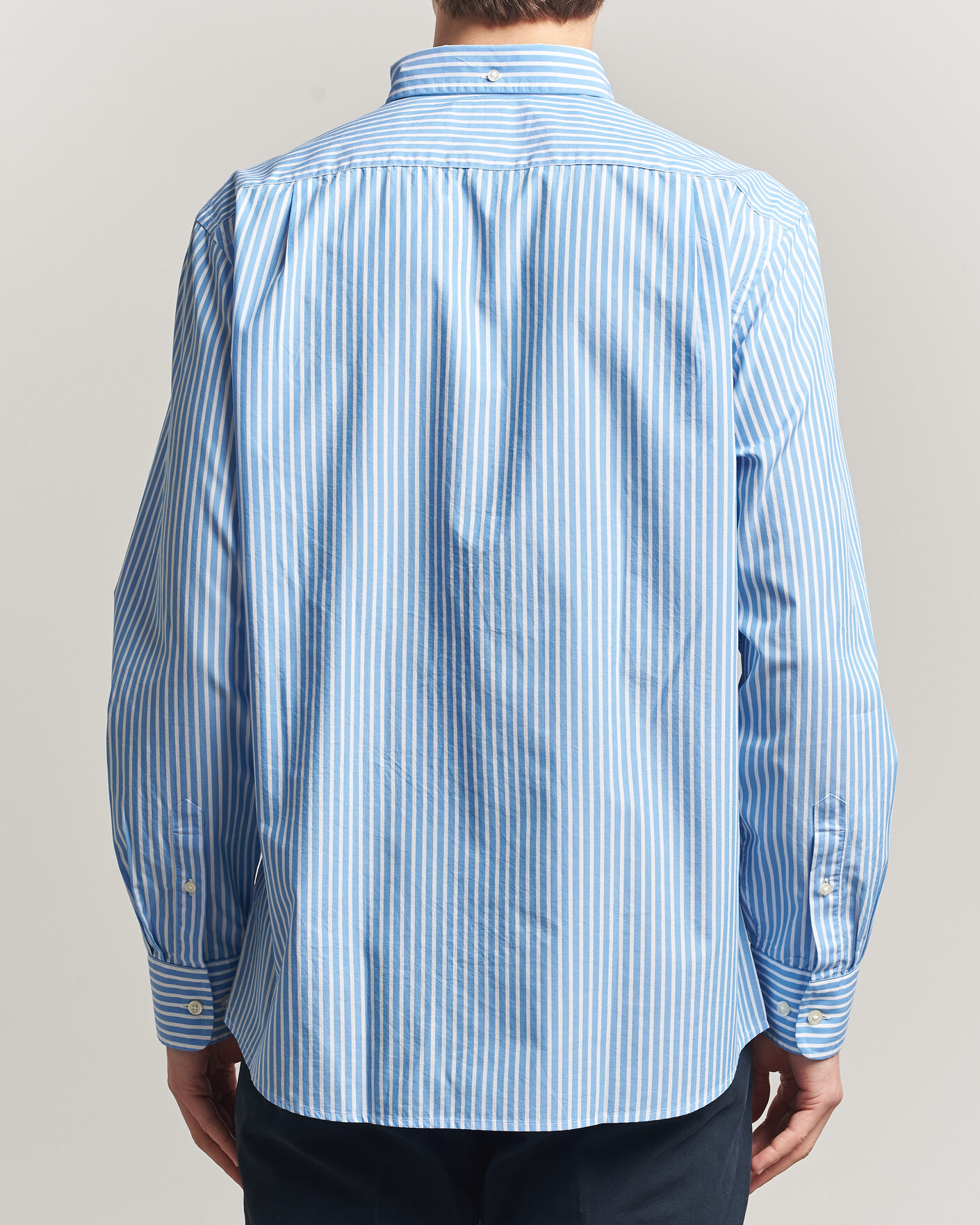 Hombres | Camisas | Charles Tyrwhitt | Button Down Stretch Poplin Shirt Ocean Blue