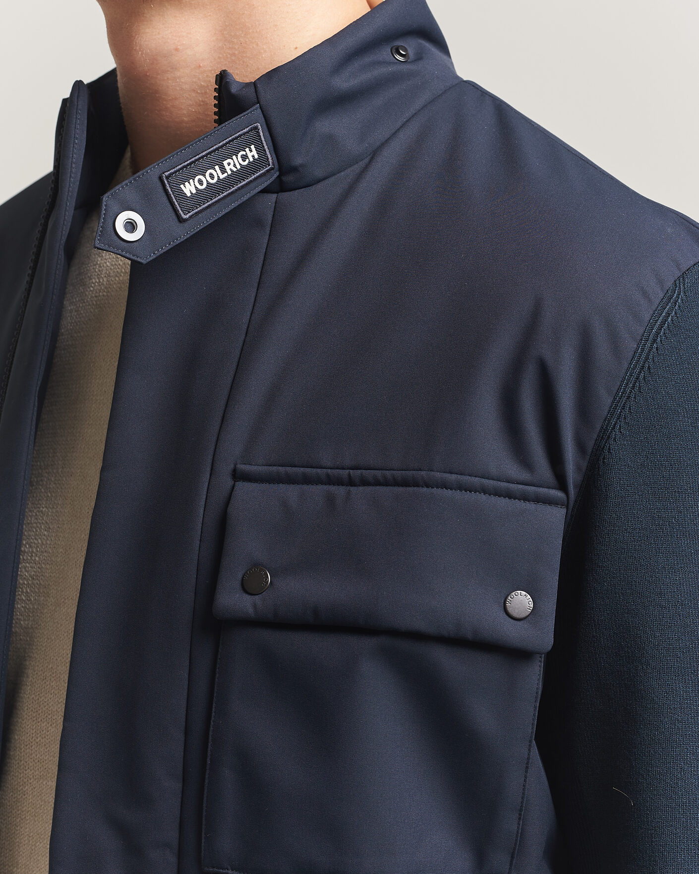 Hombres | Abrigos y chaquetas | Woolrich | Two Layers Hybrid Jacket Melton Blue
