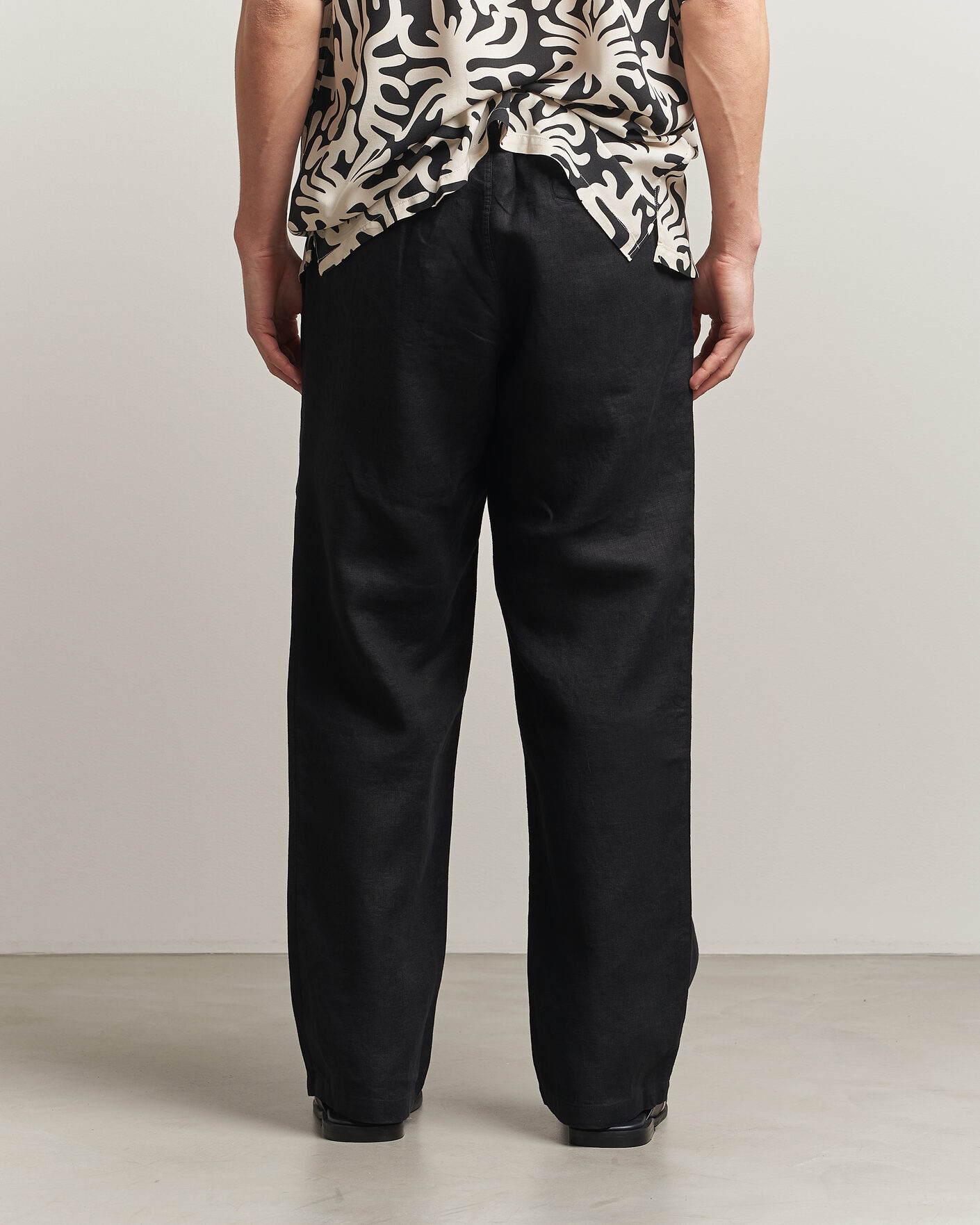 Hombres | Pantalones | OAS | Nino Linen Pants Black