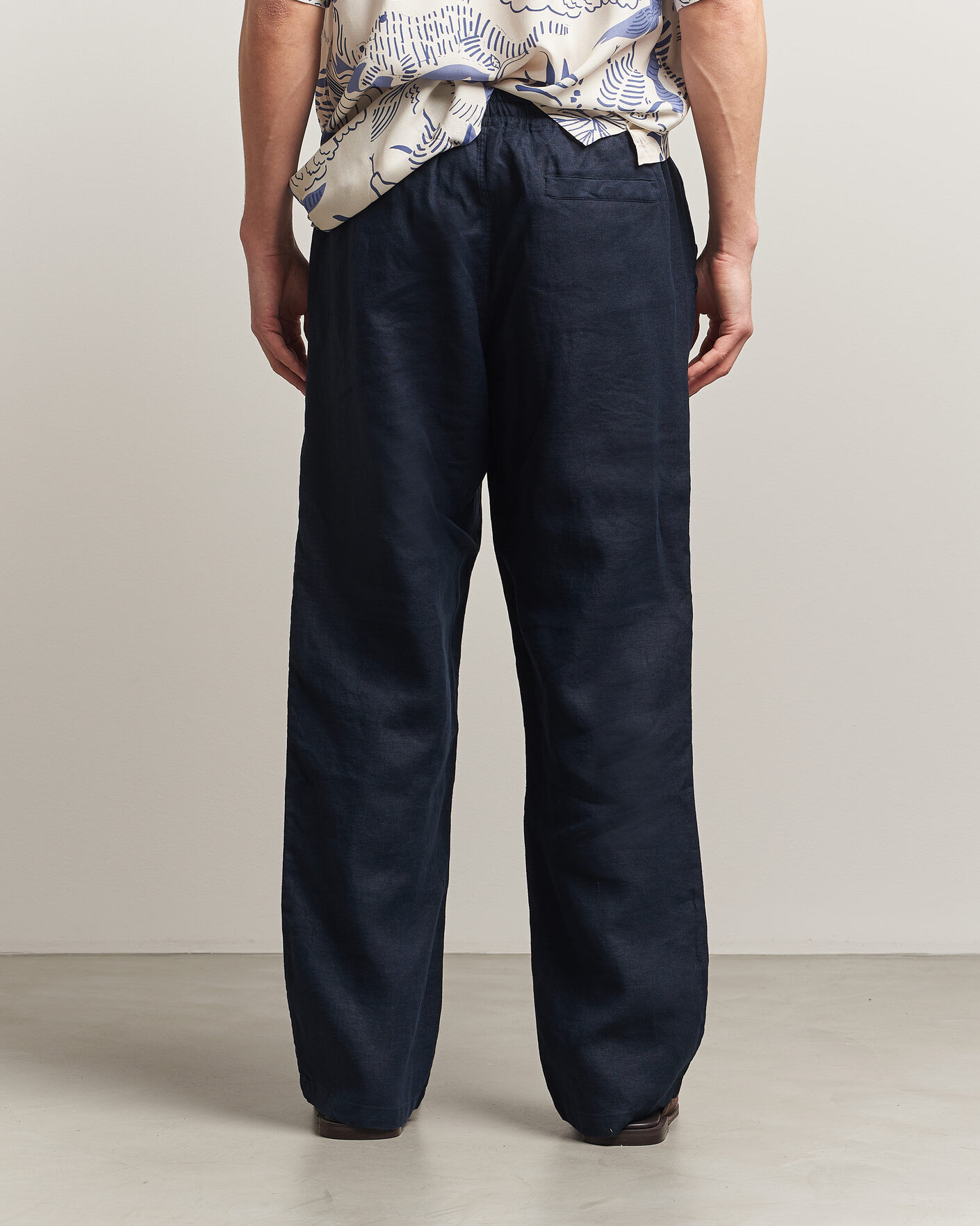 Hombres | Pantalones | OAS | Nino Linen Pants Navy