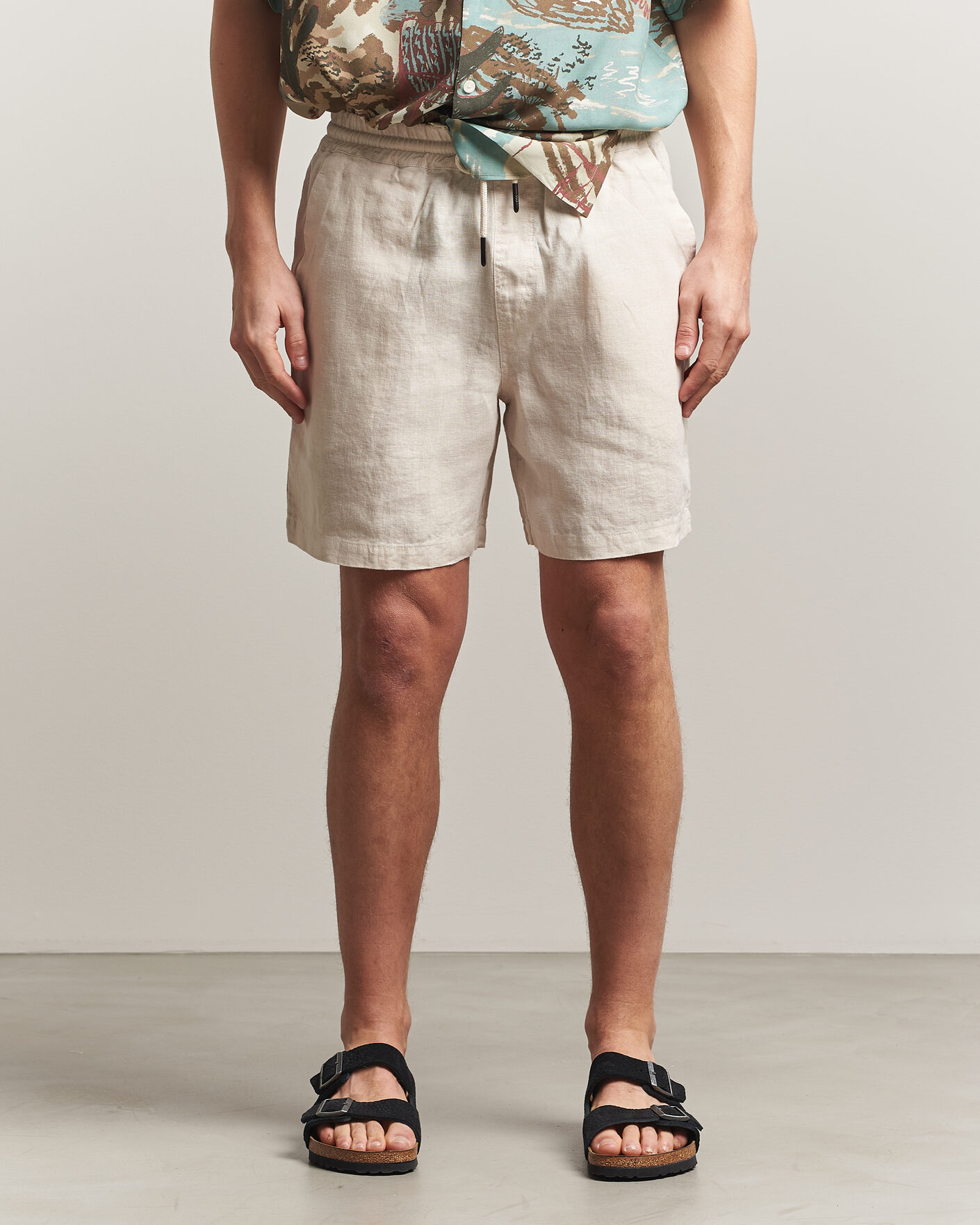 Hombres | Pantalones cortos | OAS | Porto Linen Shorts Beige