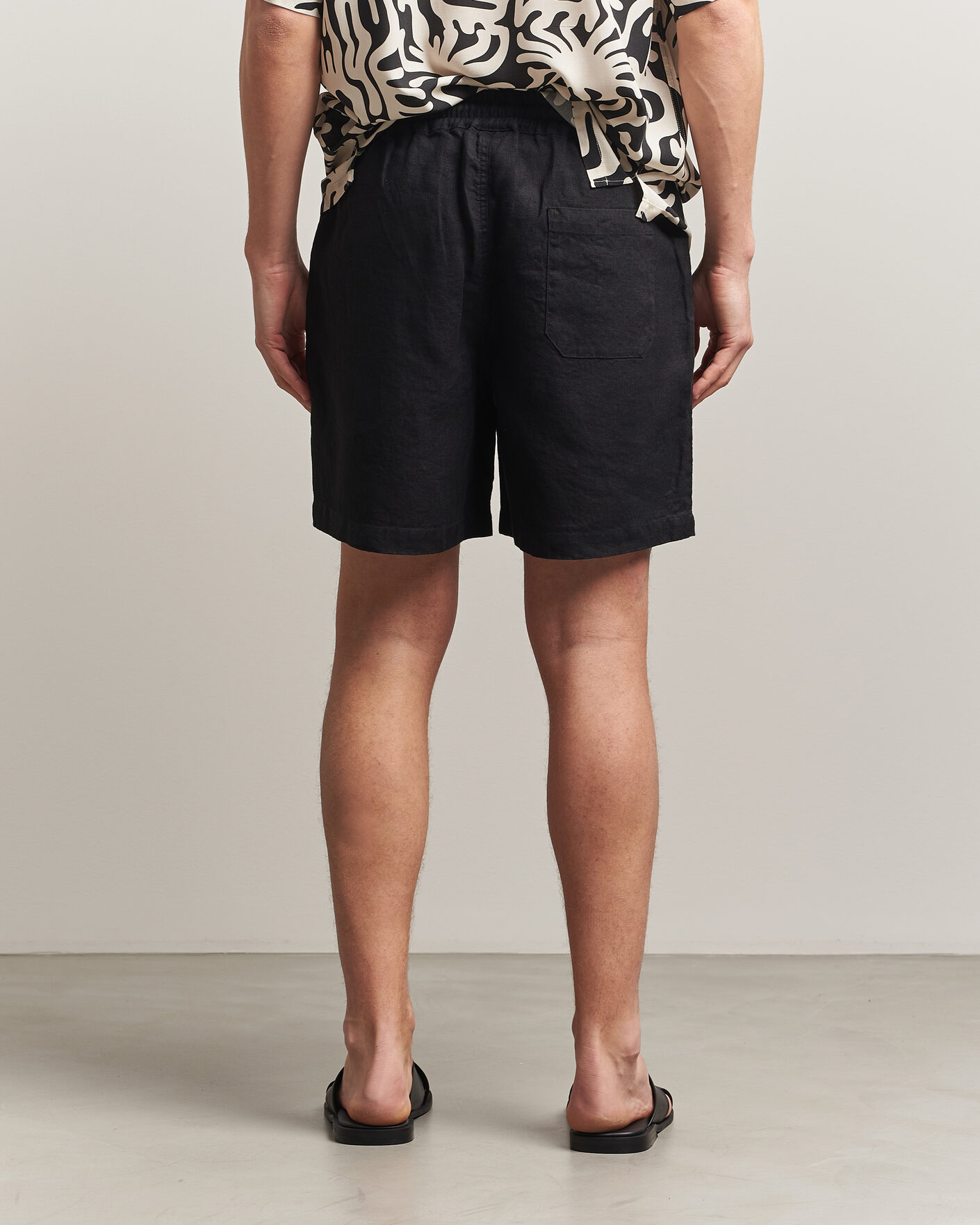 Hombres | Pantalones cortos | OAS | Porto Linen Shorts Black