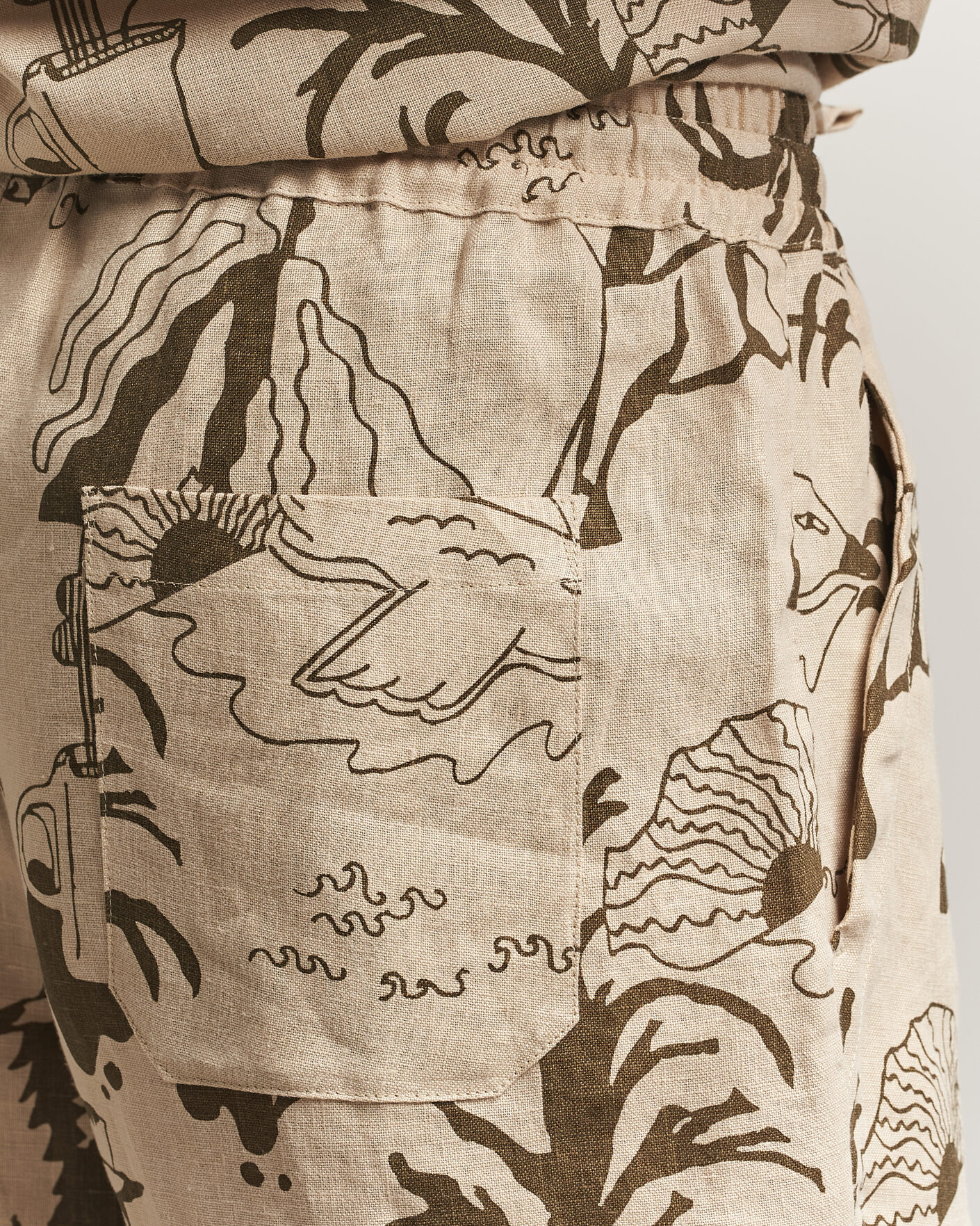 Hombres | Pantalones cortos | OAS | Porto Linen Shorts Poplan