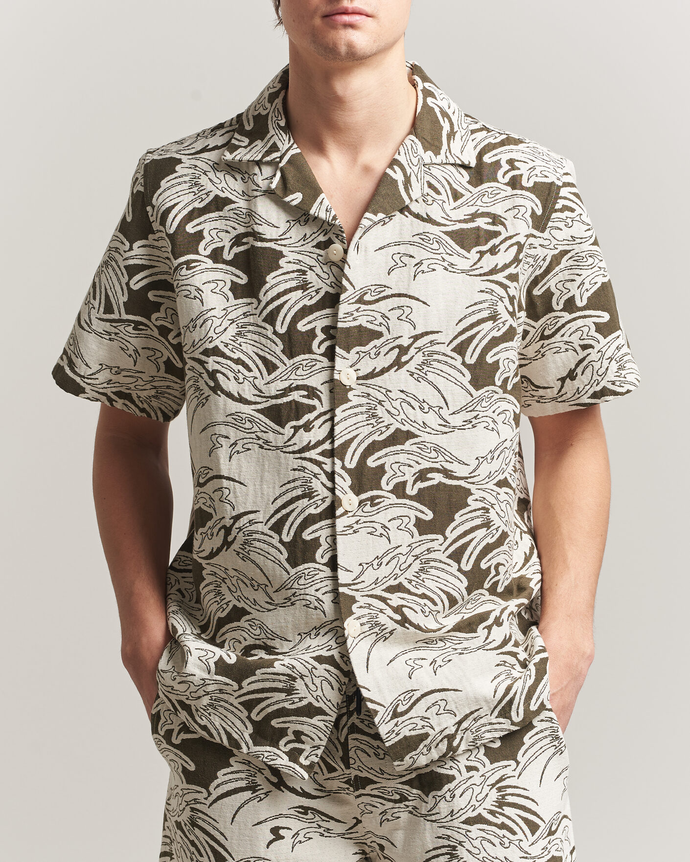 Hombres | Camisas | OAS | Cuba Short Sleeve Shirt Rouge Ecru