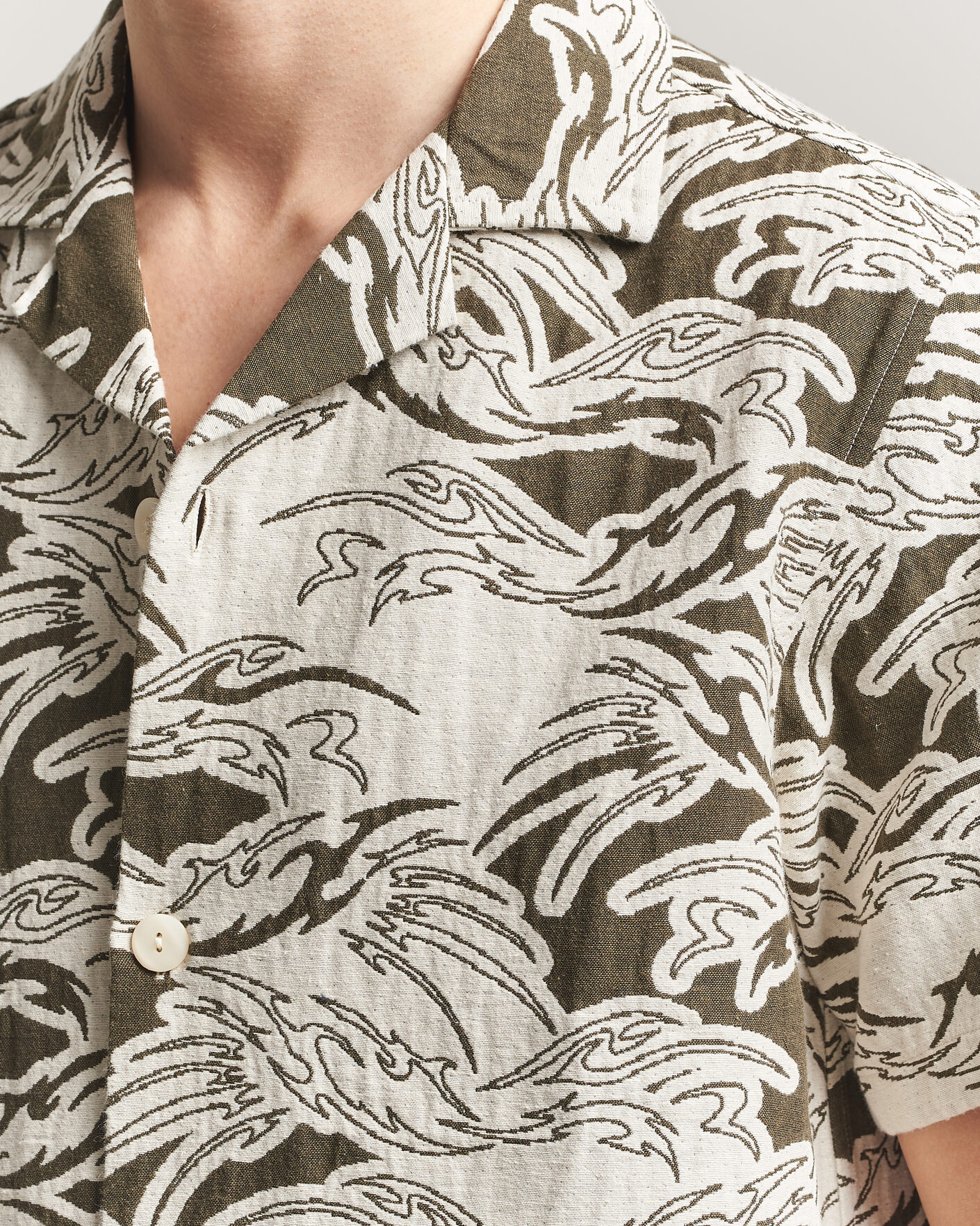 Hombres | Camisas | OAS | Cuba Short Sleeve Shirt Rouge Ecru