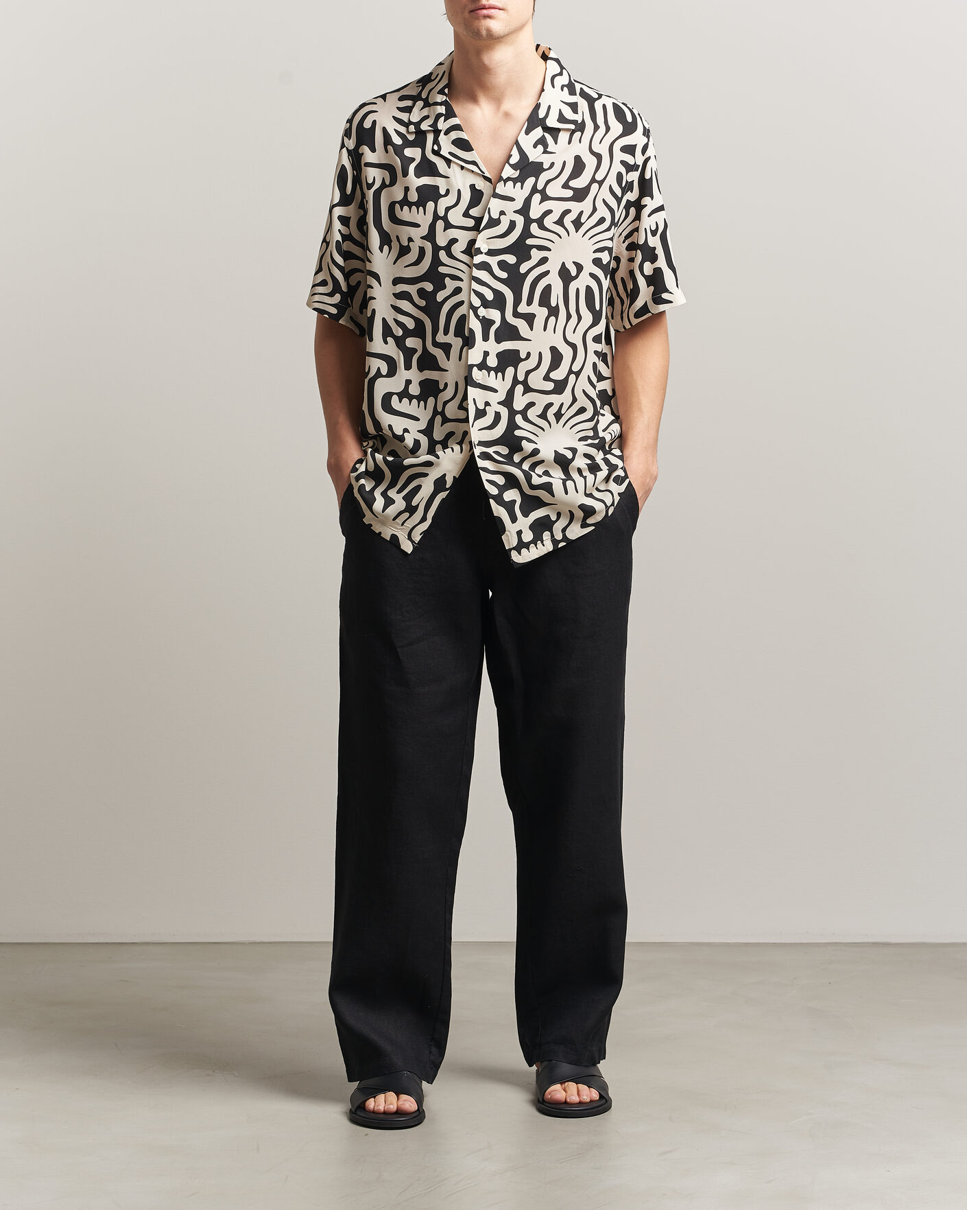 Hombres | Camisas | OAS | Rocco Viscose Short Sleeve Shirt Loefy