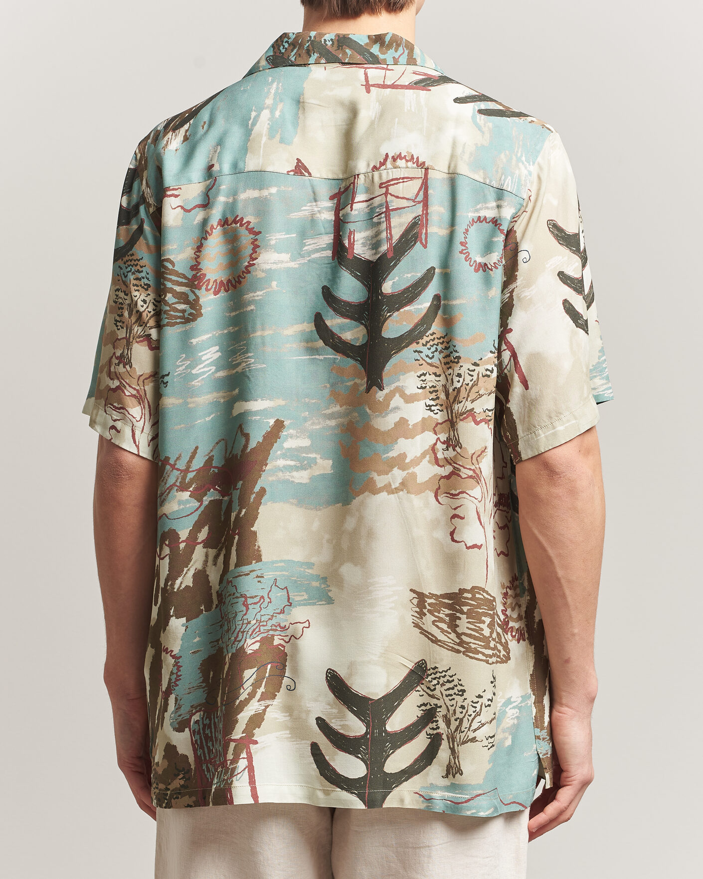 Hombres | Camisas | OAS | Rocco Viscose Short Sleeve Shirt Montara