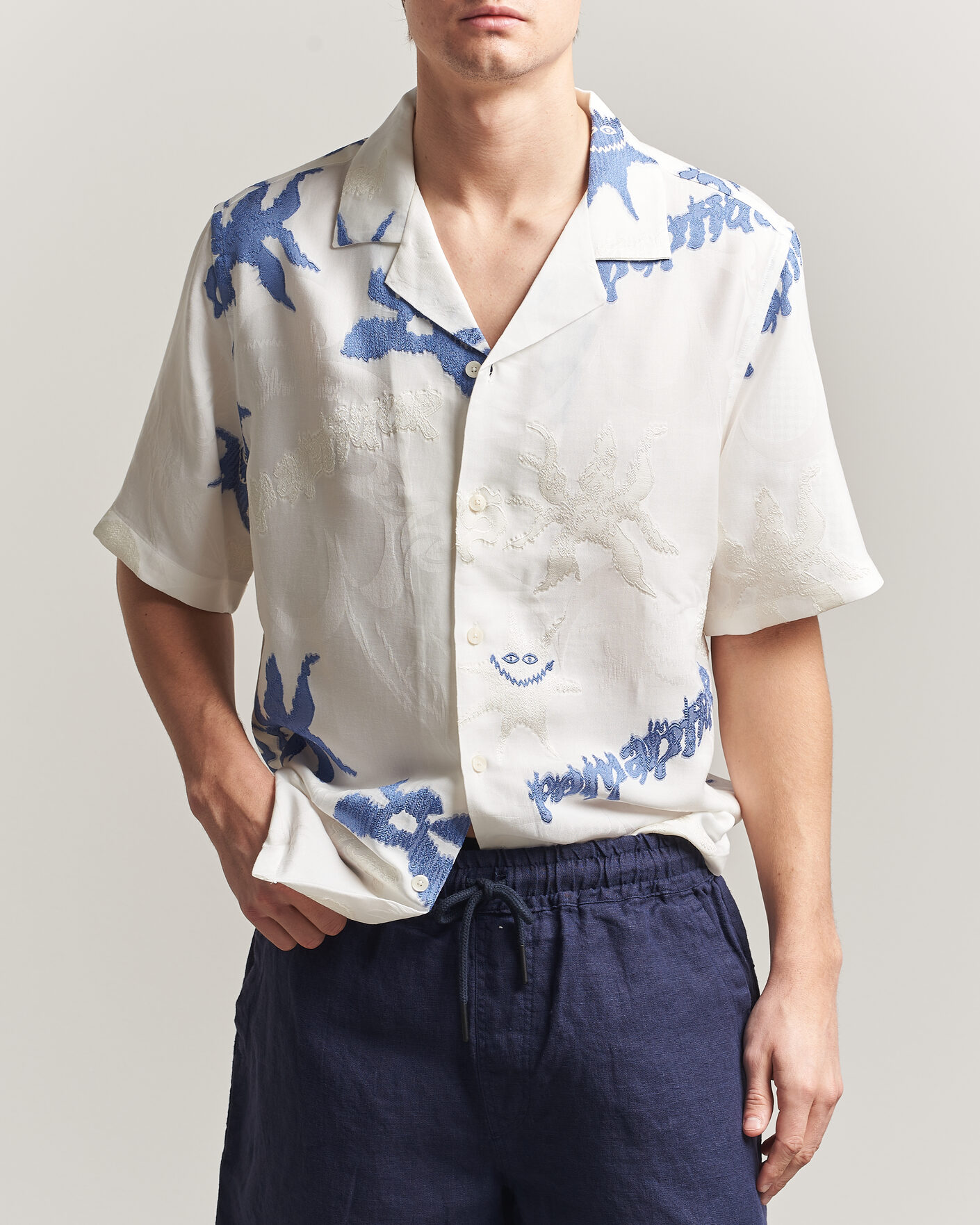 Hombres | Camisas | OAS | Rocco Lyocell Mix Short Sleeve Shirt Romantique