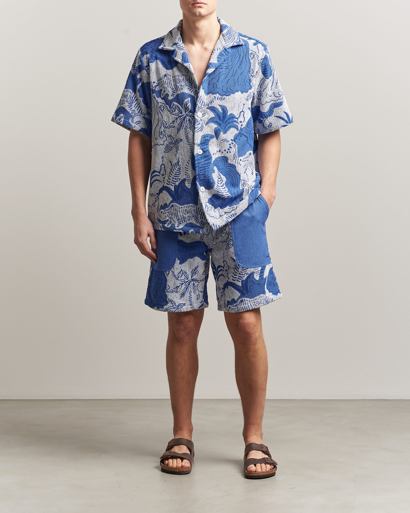 Hombres | Pantalones cortos | OAS | Nicola Cotton Net Shorts Mystea