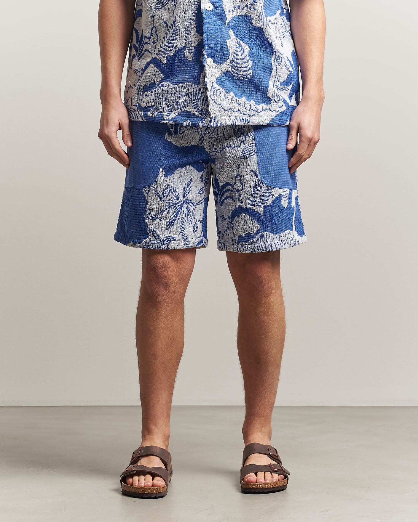 Hombres | Pantalones cortos | OAS | Nicola Cotton Net Shorts Mystea