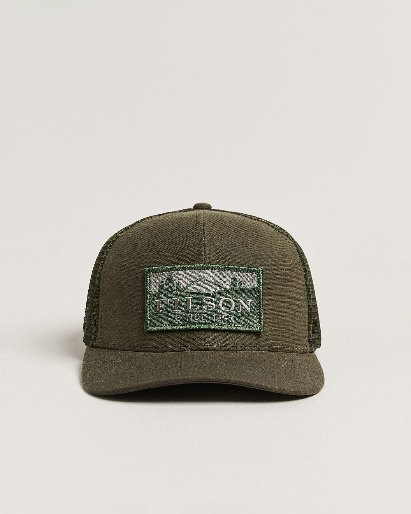 Hombres | Sombreros y gorras | Filson | Scenic Waxed Logger Mesh Cap Otter Green