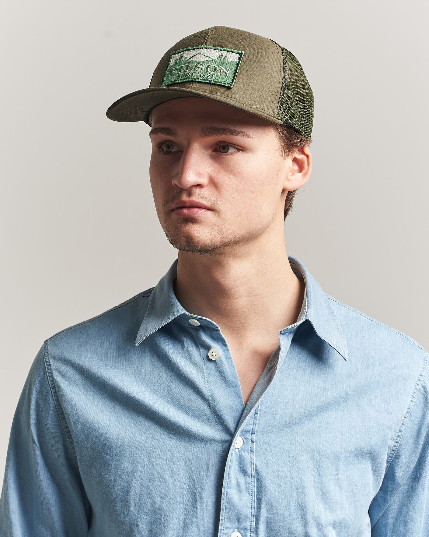 Hombres | Sombreros y gorras | Filson | Scenic Waxed Logger Mesh Cap Otter Green