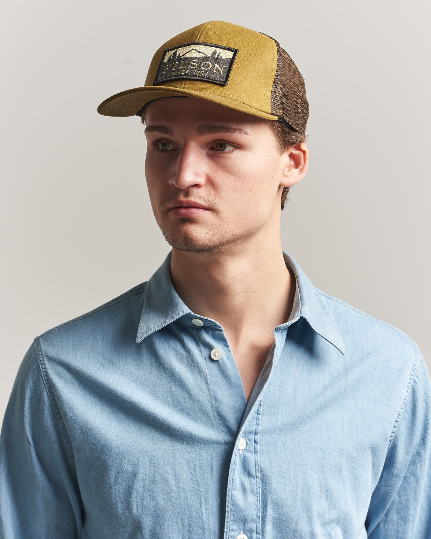 Hombres | Sombreros y gorras | Filson | Scenic Waxed Logger Mesh Cap Dark Tan
