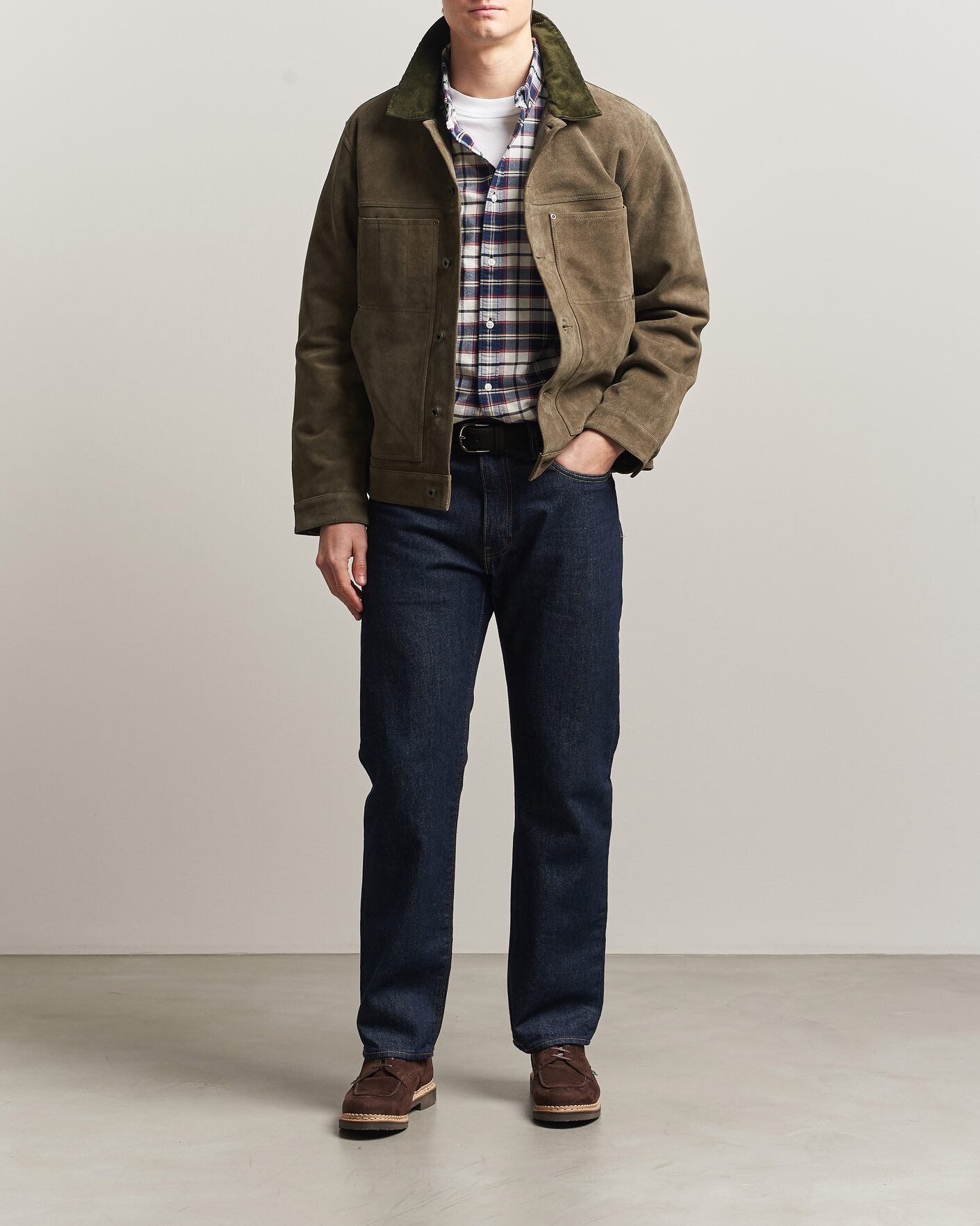 Hombres | Abrigos y chaquetas | Filson | Suede Short Cruiser Otter Green