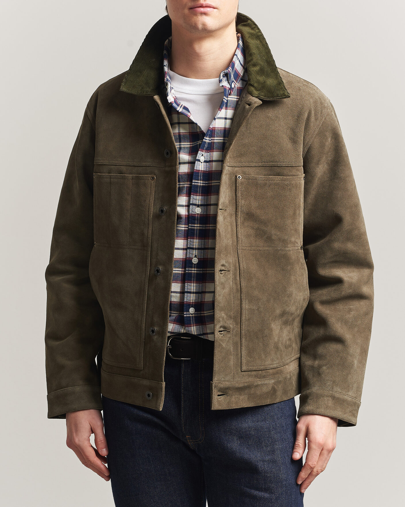 Hombres | Abrigos y chaquetas | Filson | Suede Short Cruiser Otter Green
