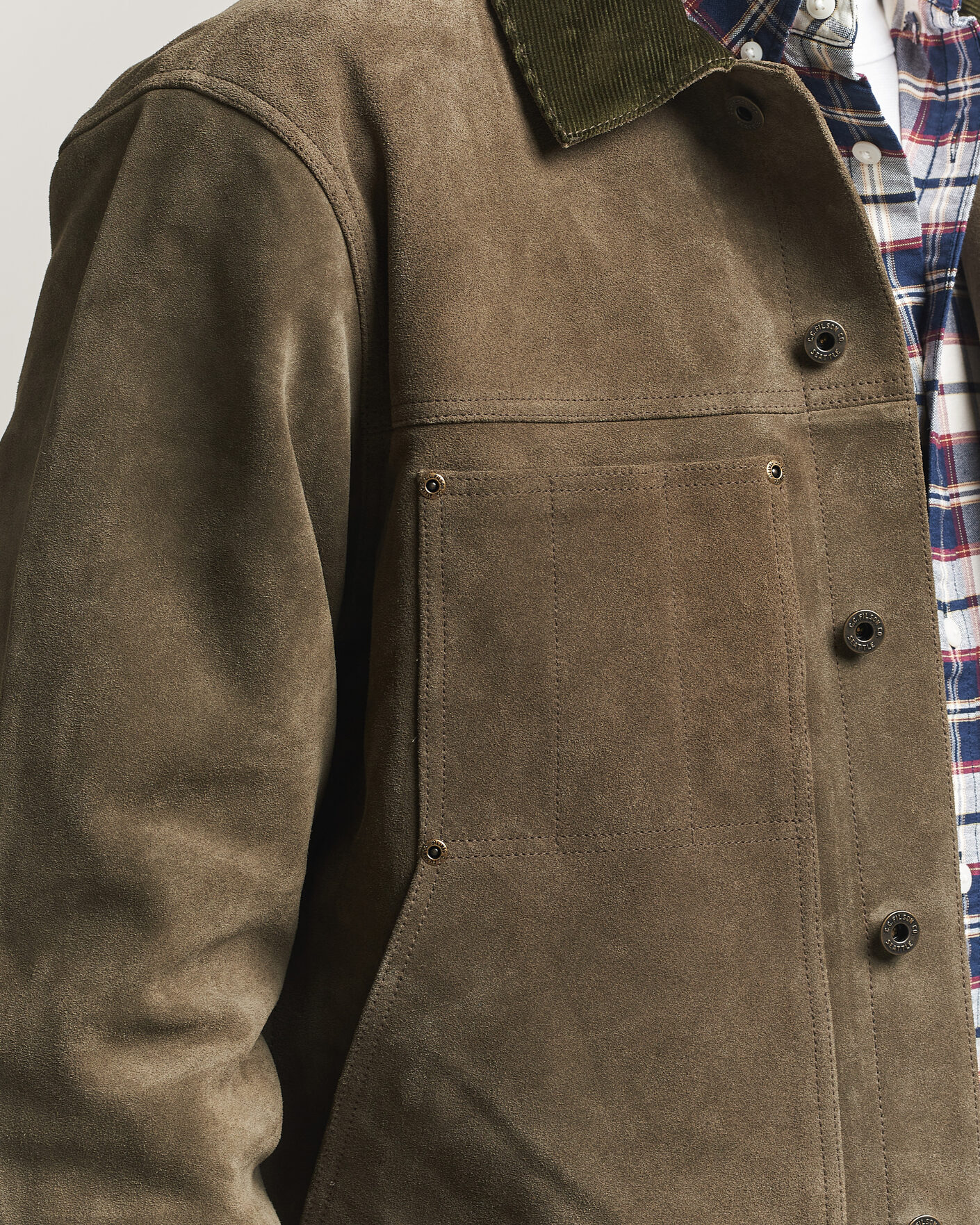 Hombres | Abrigos y chaquetas | Filson | Suede Short Cruiser Otter Green
