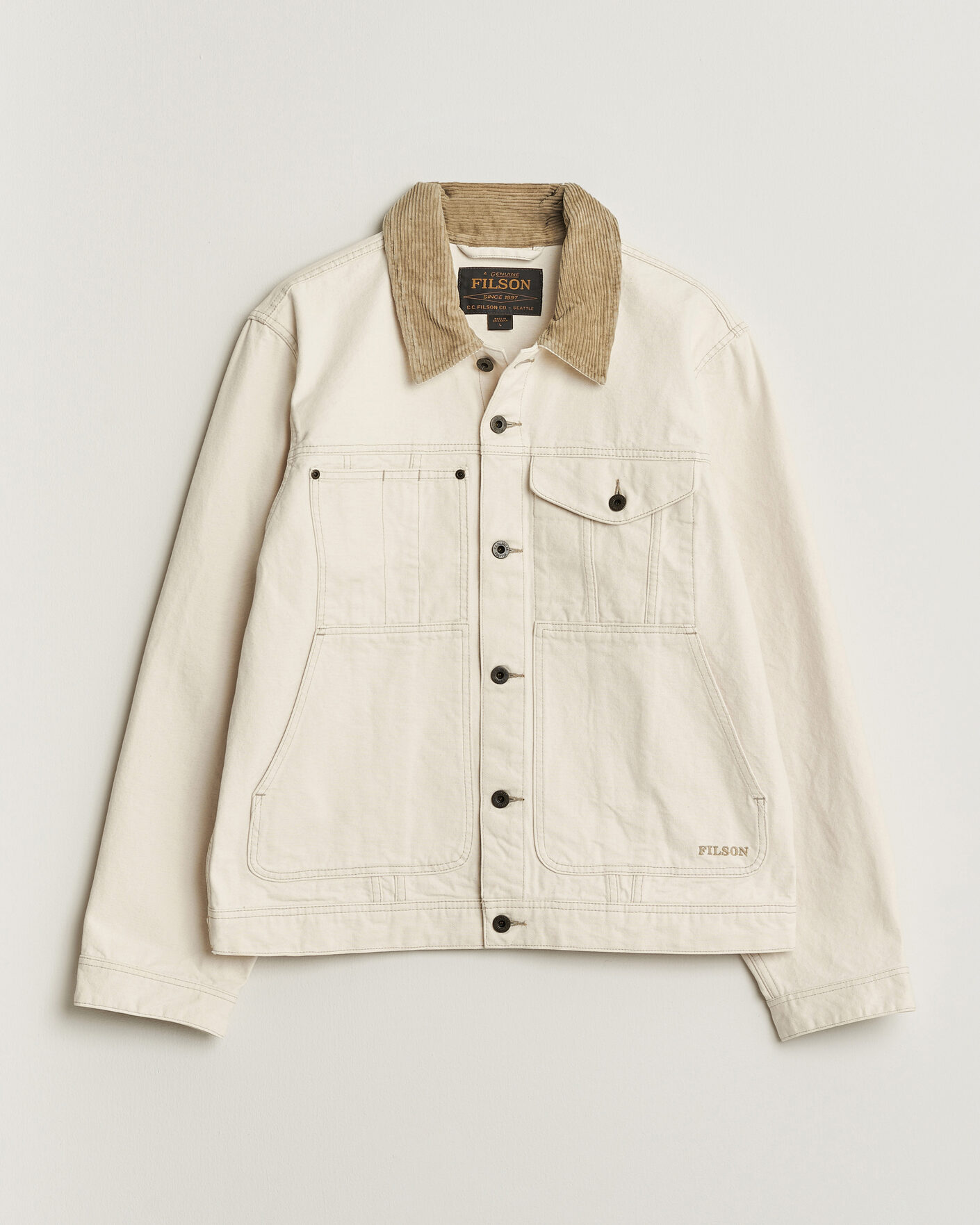 Hombres | Abrigos y chaquetas | Filson | Rustic Canvas Short Cruiser Natural Seed