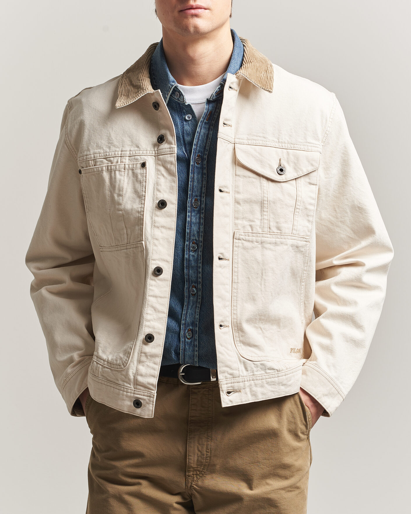 Hombres | Abrigos y chaquetas | Filson | Rustic Canvas Short Cruiser Natural Seed