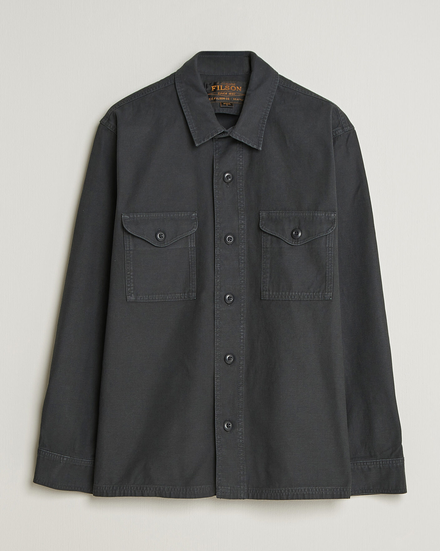Hombres | Camisas | Filson | Reverse Sateen Jac-Shirt Washed Black