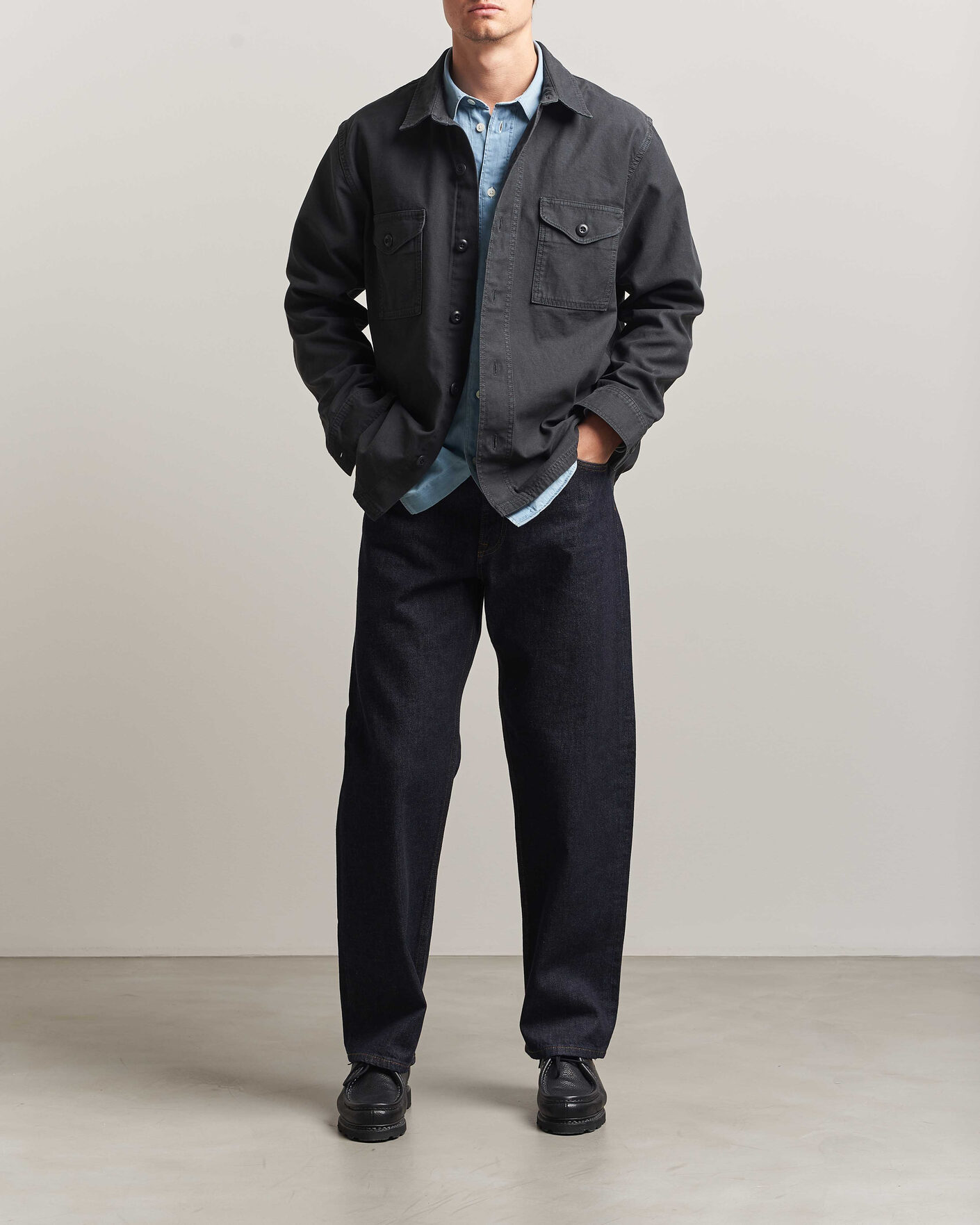Hombres | Camisas | Filson | Reverse Sateen Jac-Shirt Washed Black