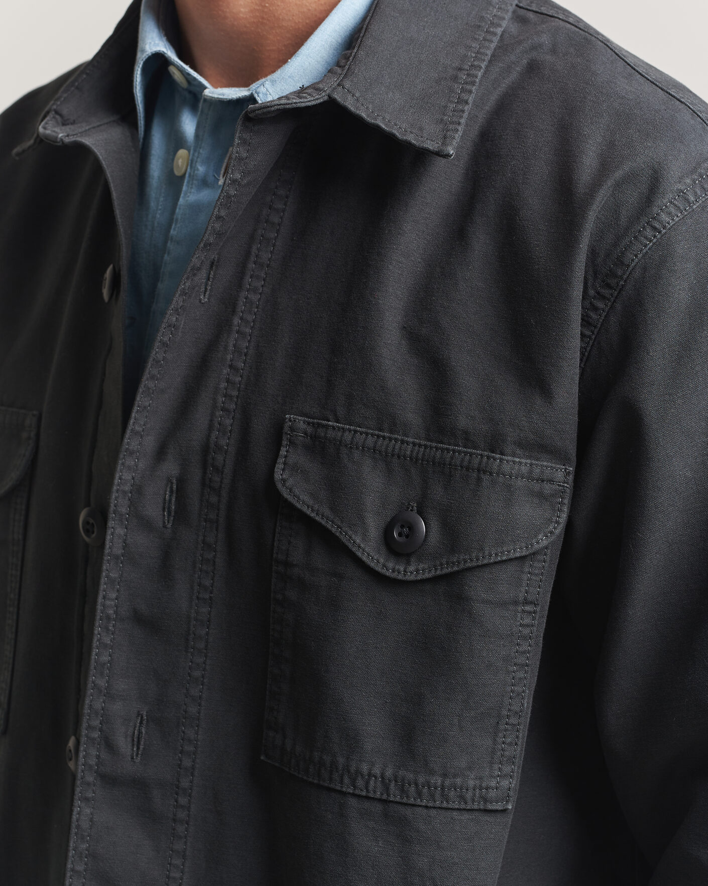Hombres | Camisas | Filson | Reverse Sateen Jac-Shirt Washed Black