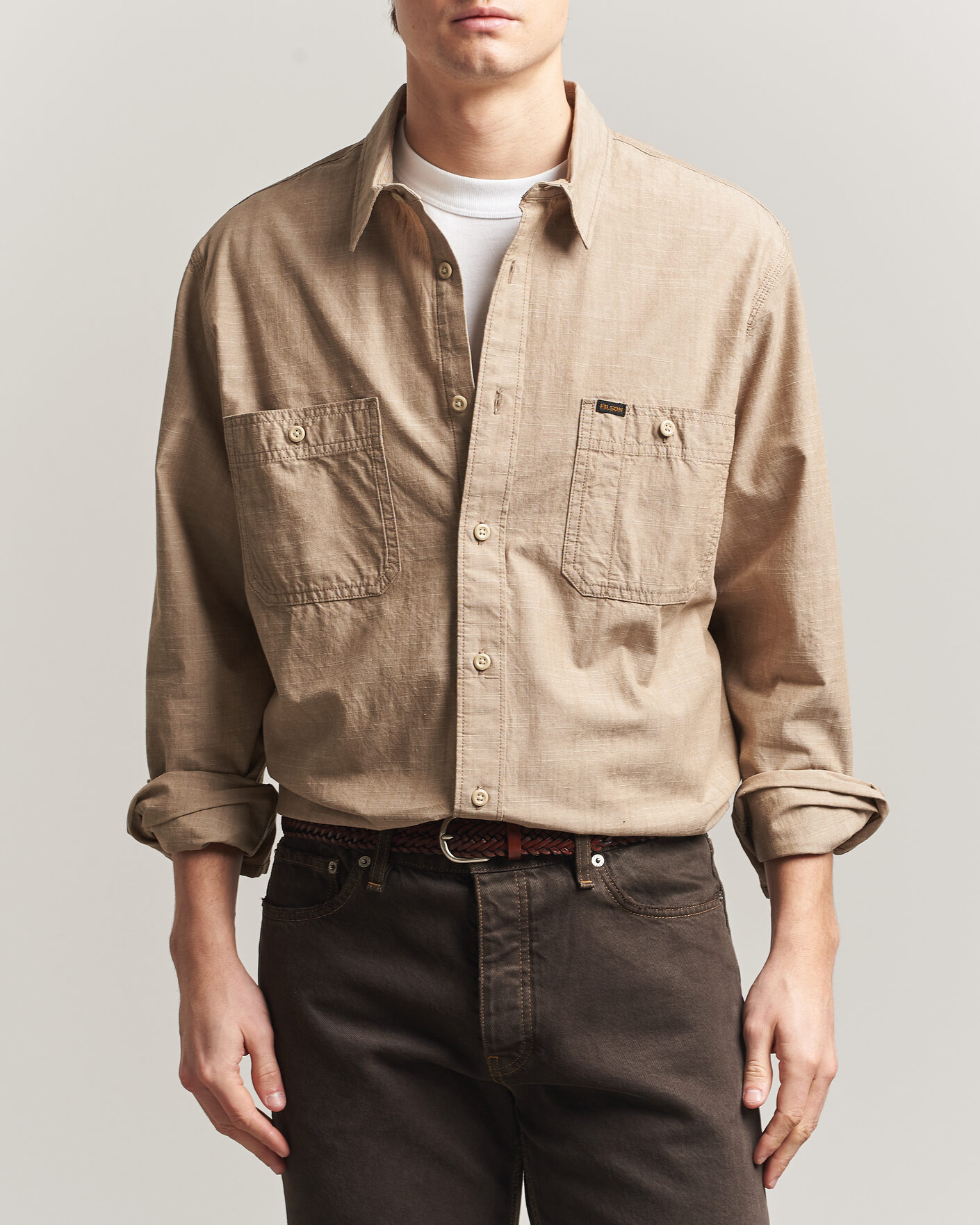 Hombres | Camisas | Filson | Chambray CPO Shirt Tan