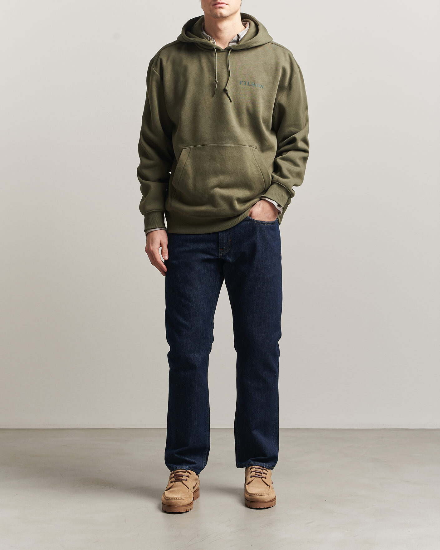 Hombres | Jerséis y prendas de punto | Filson | Scenic Graphic Hoodie Surplus Green