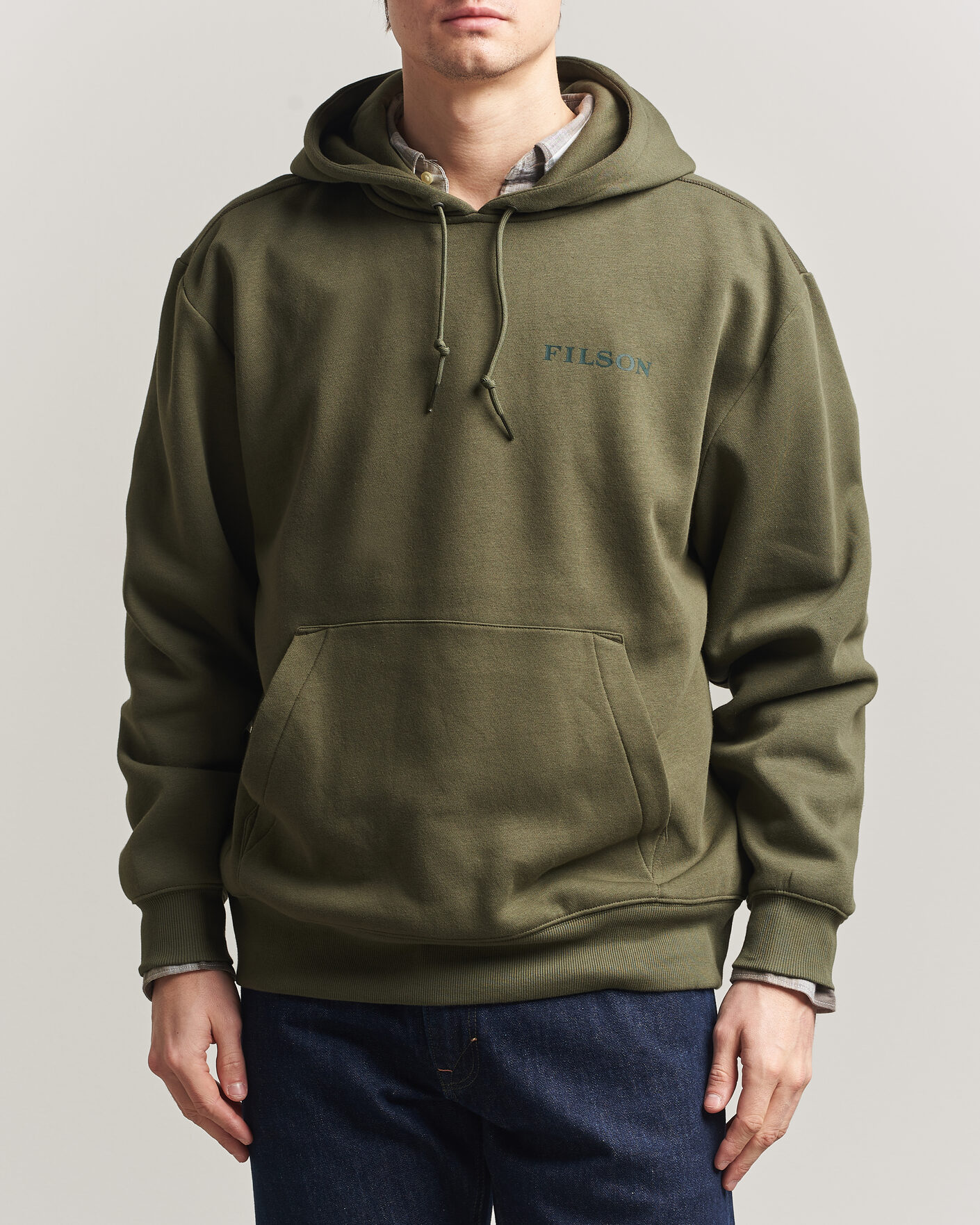 Hombres | Jerséis y prendas de punto | Filson | Scenic Graphic Hoodie Surplus Green