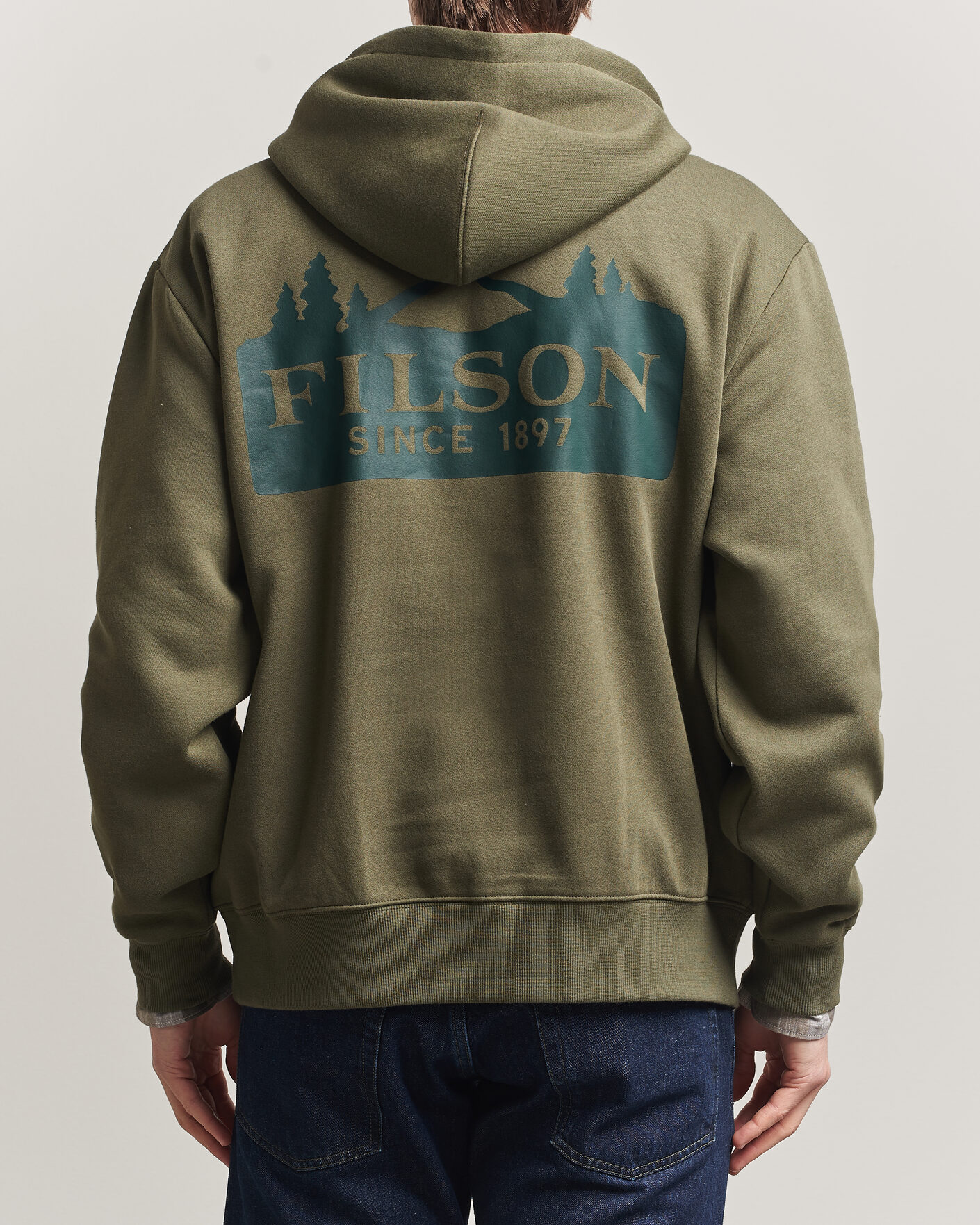 Hombres | Jerséis y prendas de punto | Filson | Scenic Graphic Hoodie Surplus Green