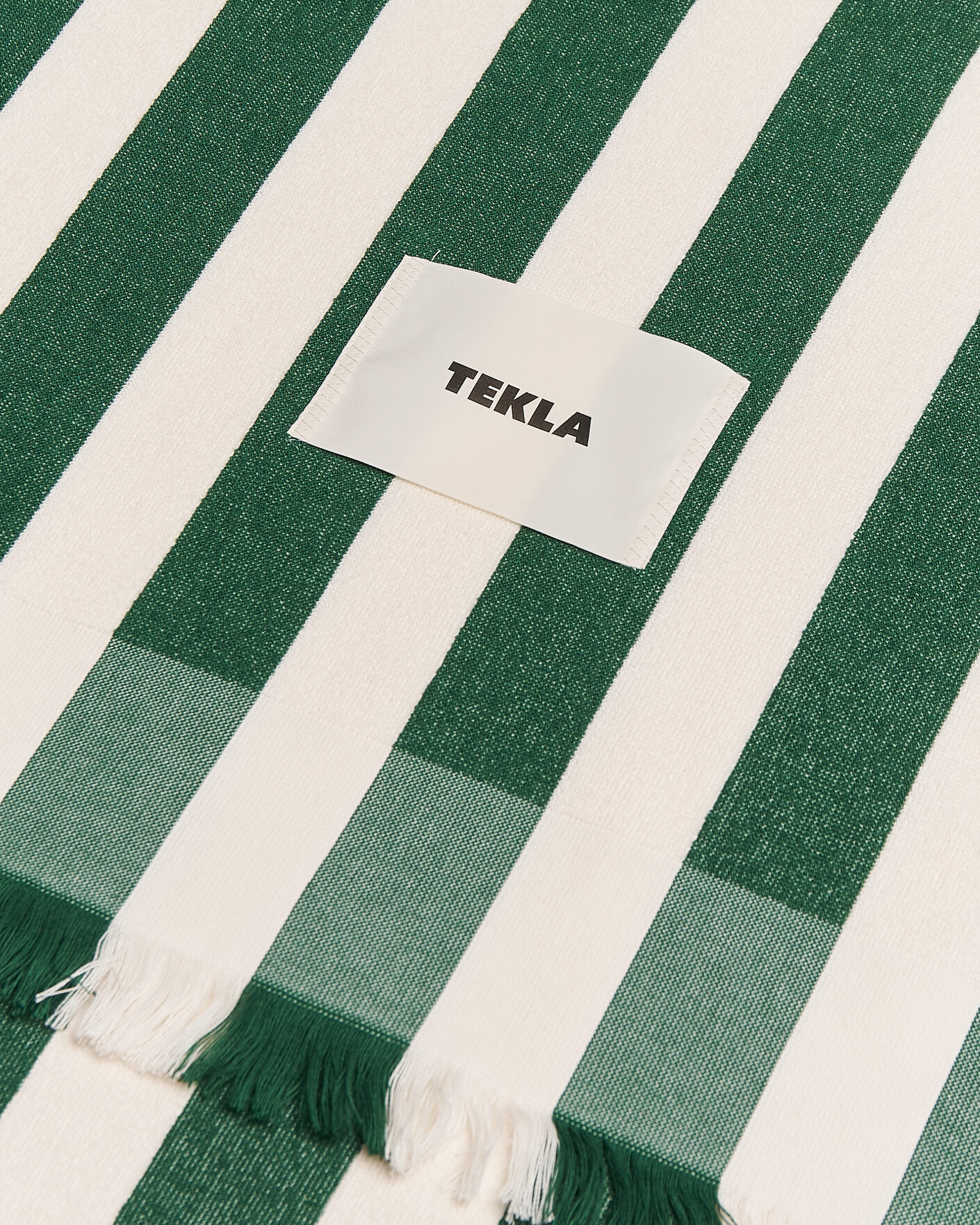 Hombres | Tekla Organic Terry Beach Towel Green Deck Stripes | Tekla | Organic Terry Beach Towel Green Deck Stripes