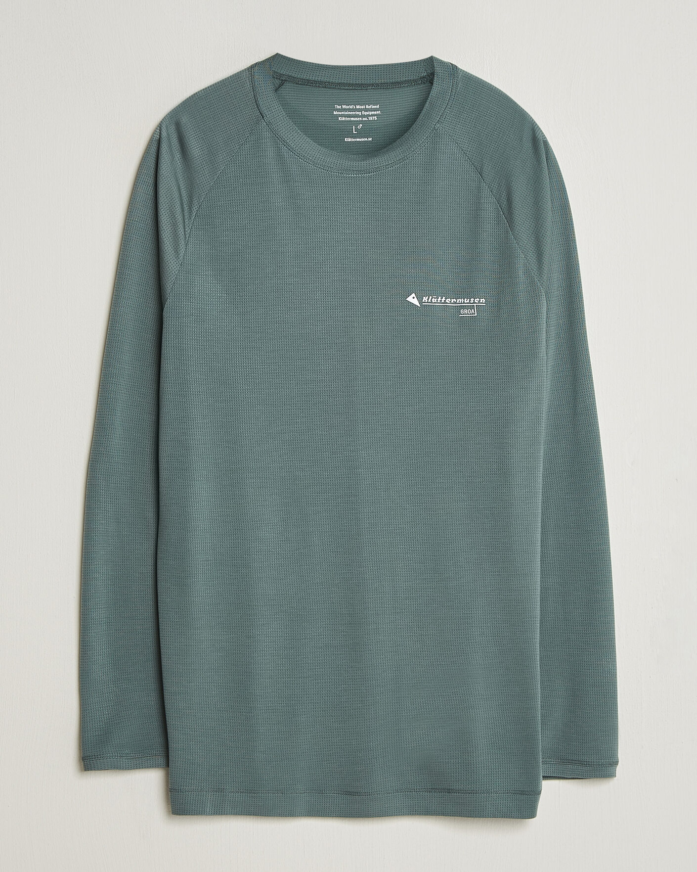 Hombres | Camisetas | Klättermusen | Groa Lightweight Tencel Long Sleeve T-Shirt Teal Grey