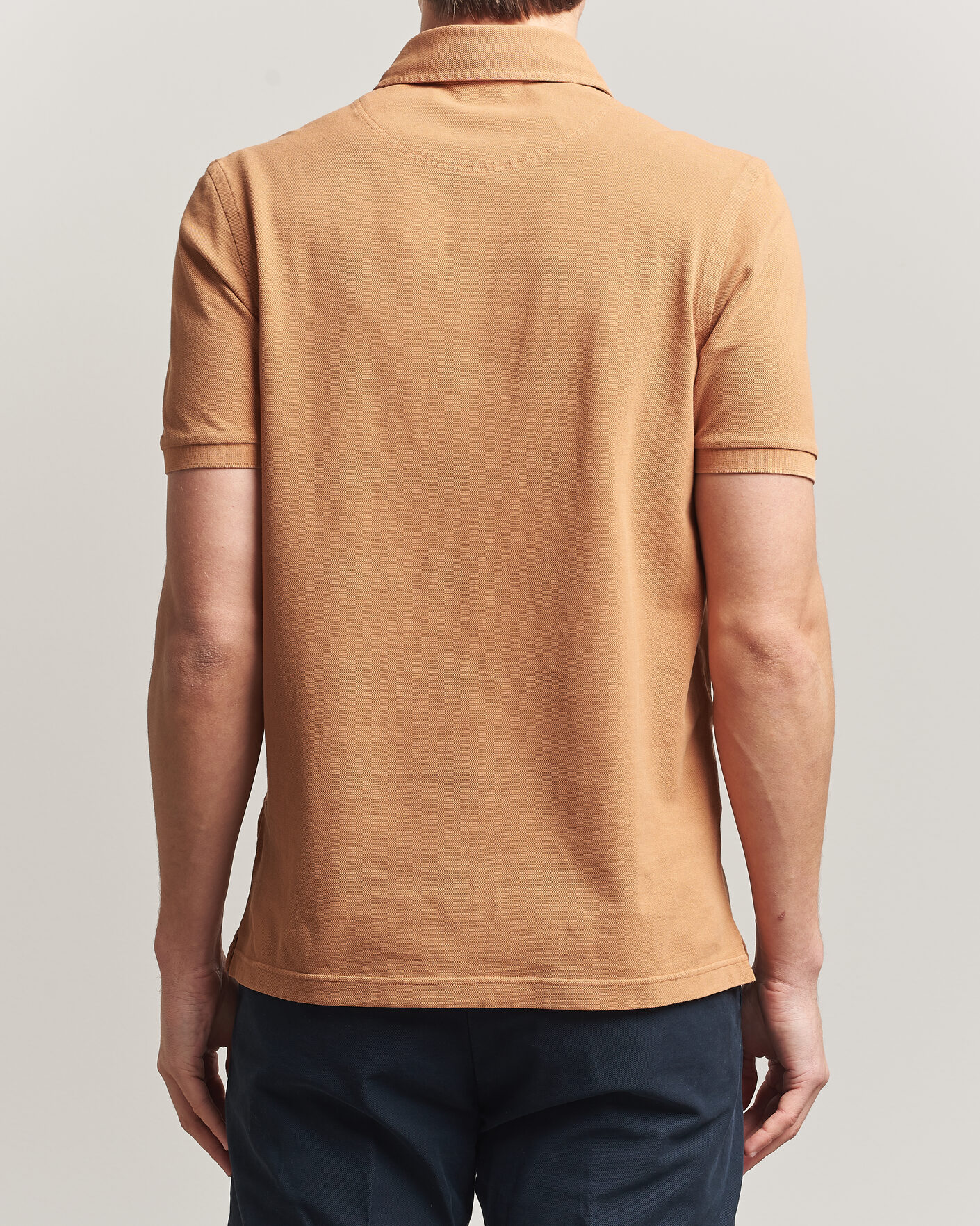 Hombres | Polos | Gran Sasso | Washed Polo Apricot Orange