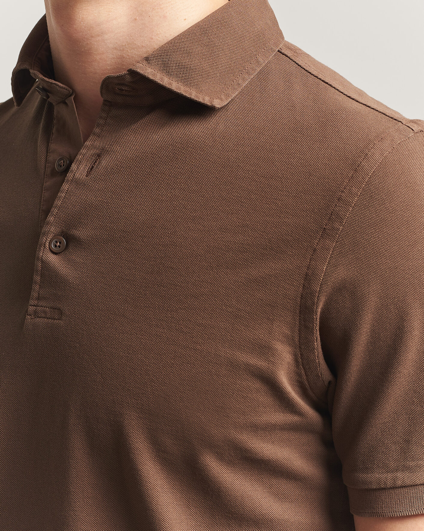 Hombres | Polos | Gran Sasso | Washed Polo Brown