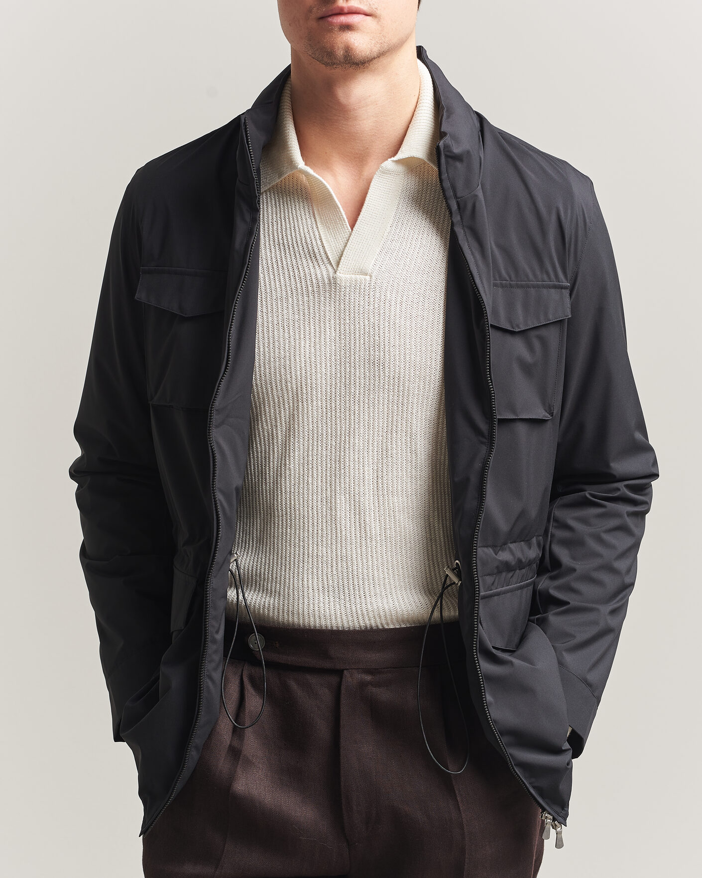 Hombres | Abrigos y chaquetas | Gran Sasso | Nylon Field Jacket Navy