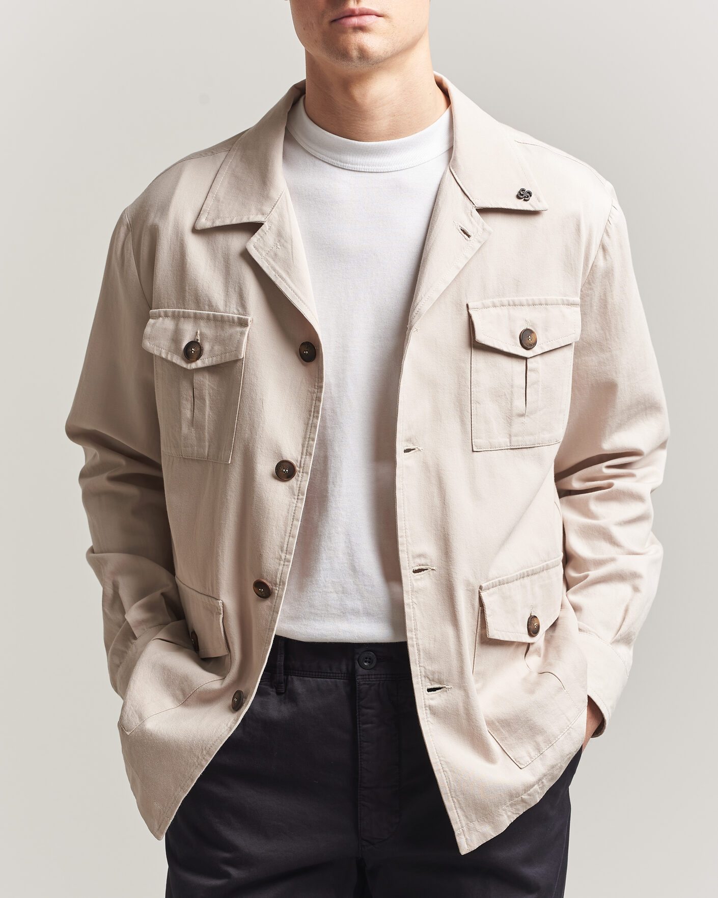 Hombres | Abrigos y chaquetas | Gran Sasso | Cotton Safari Jacket Beige