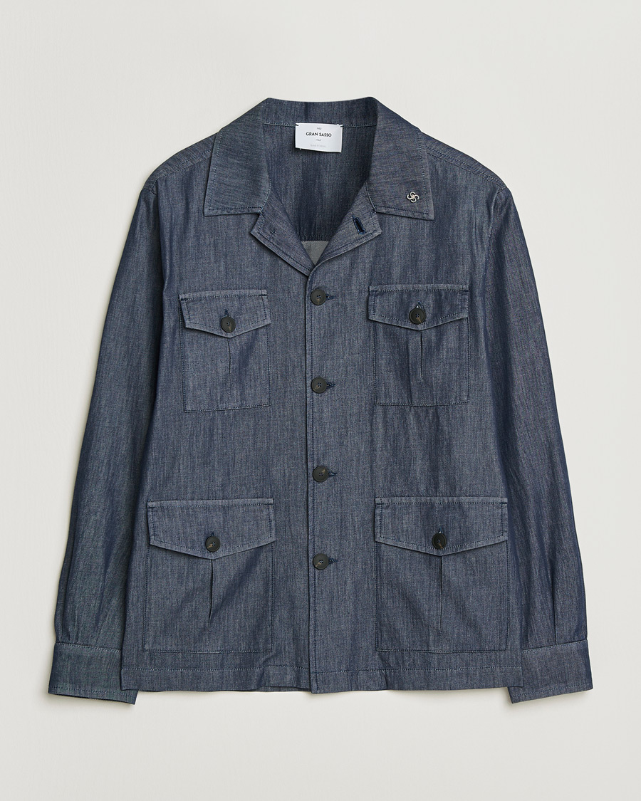 Hombres | Abrigos y chaquetas | Gran Sasso | Cotton Safari Jacket Navy